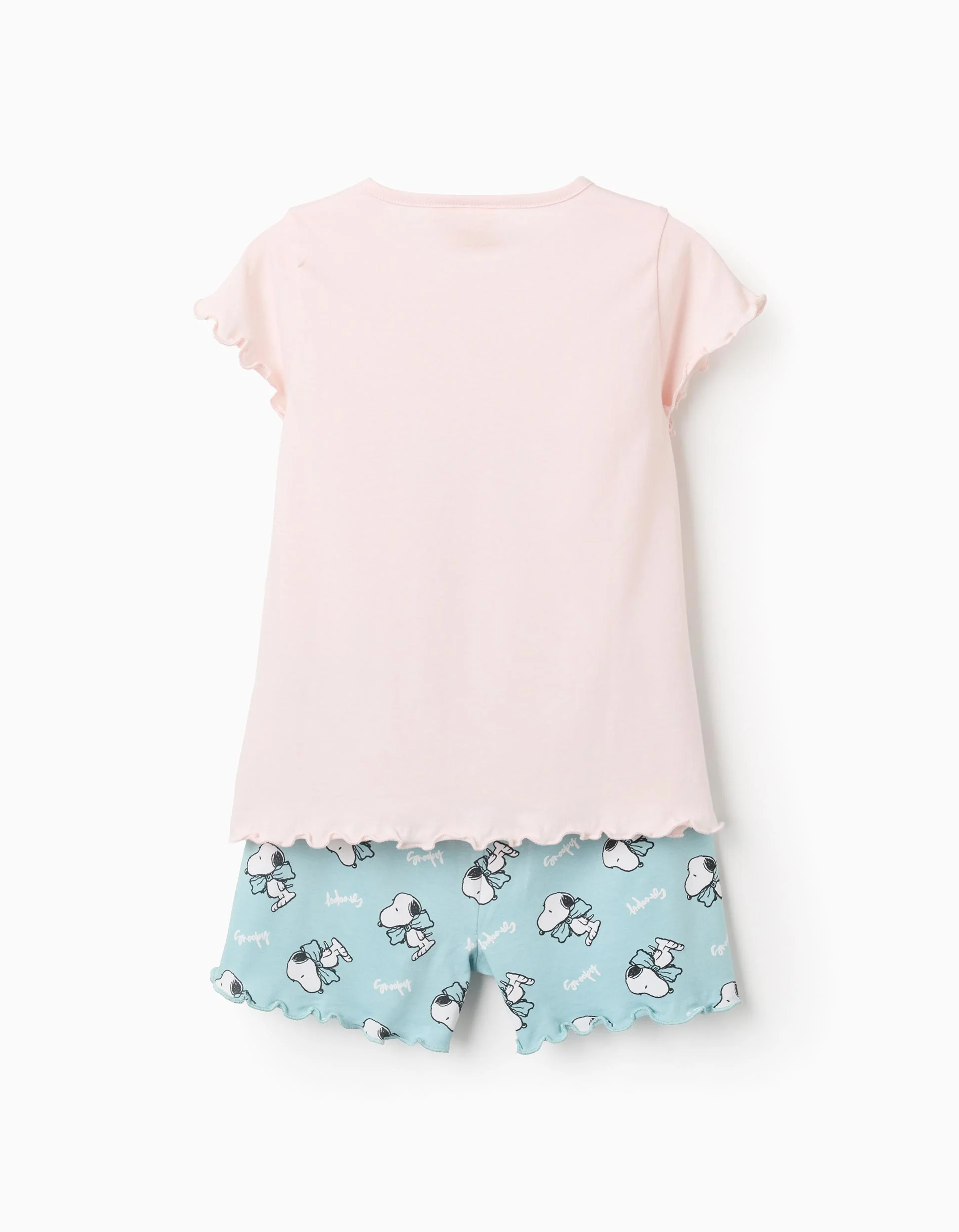 Cotton Short Pyjama for Girls 'Snoopy', Pink/Blue