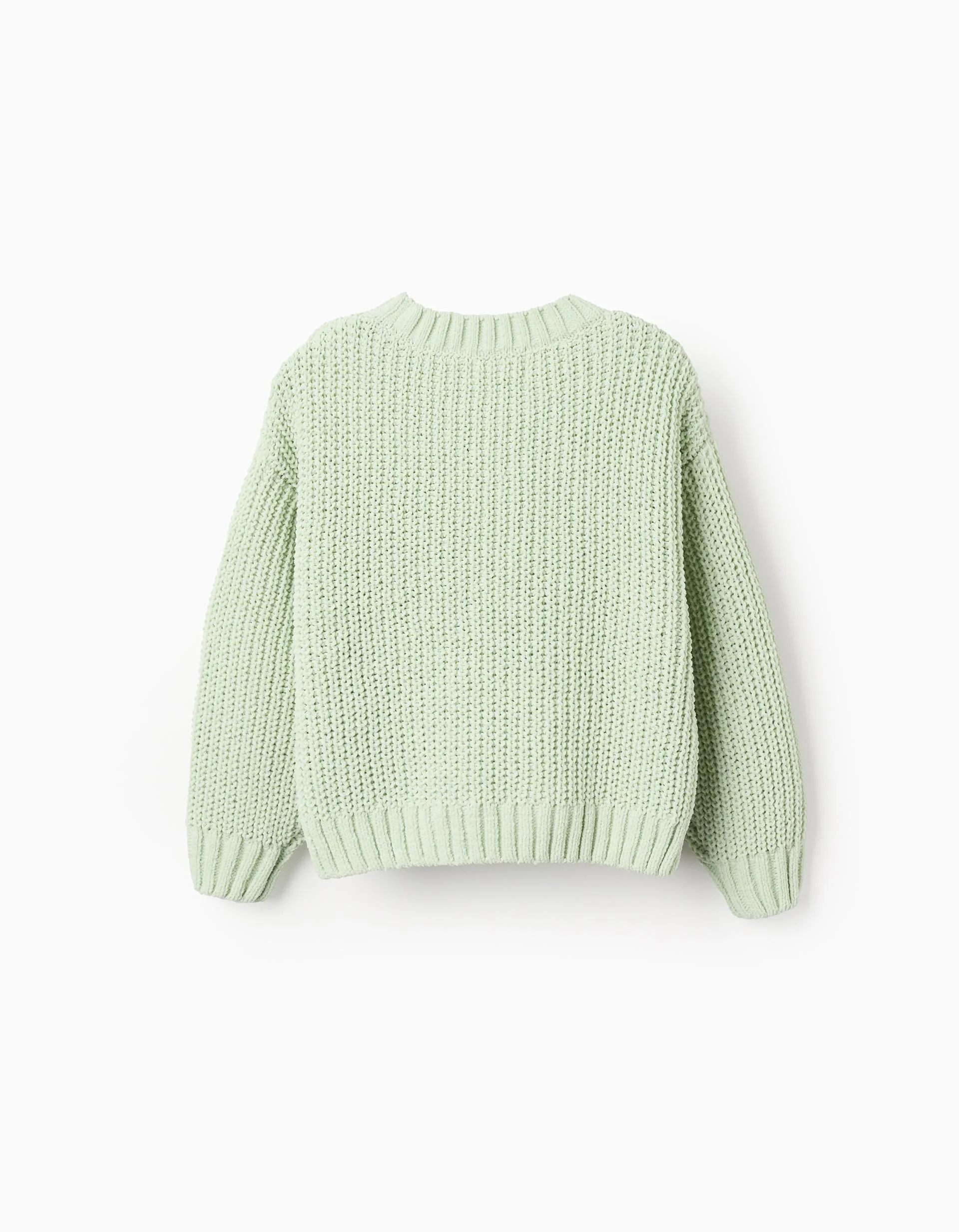 Chenille Knit Jumper for Girls, Green
