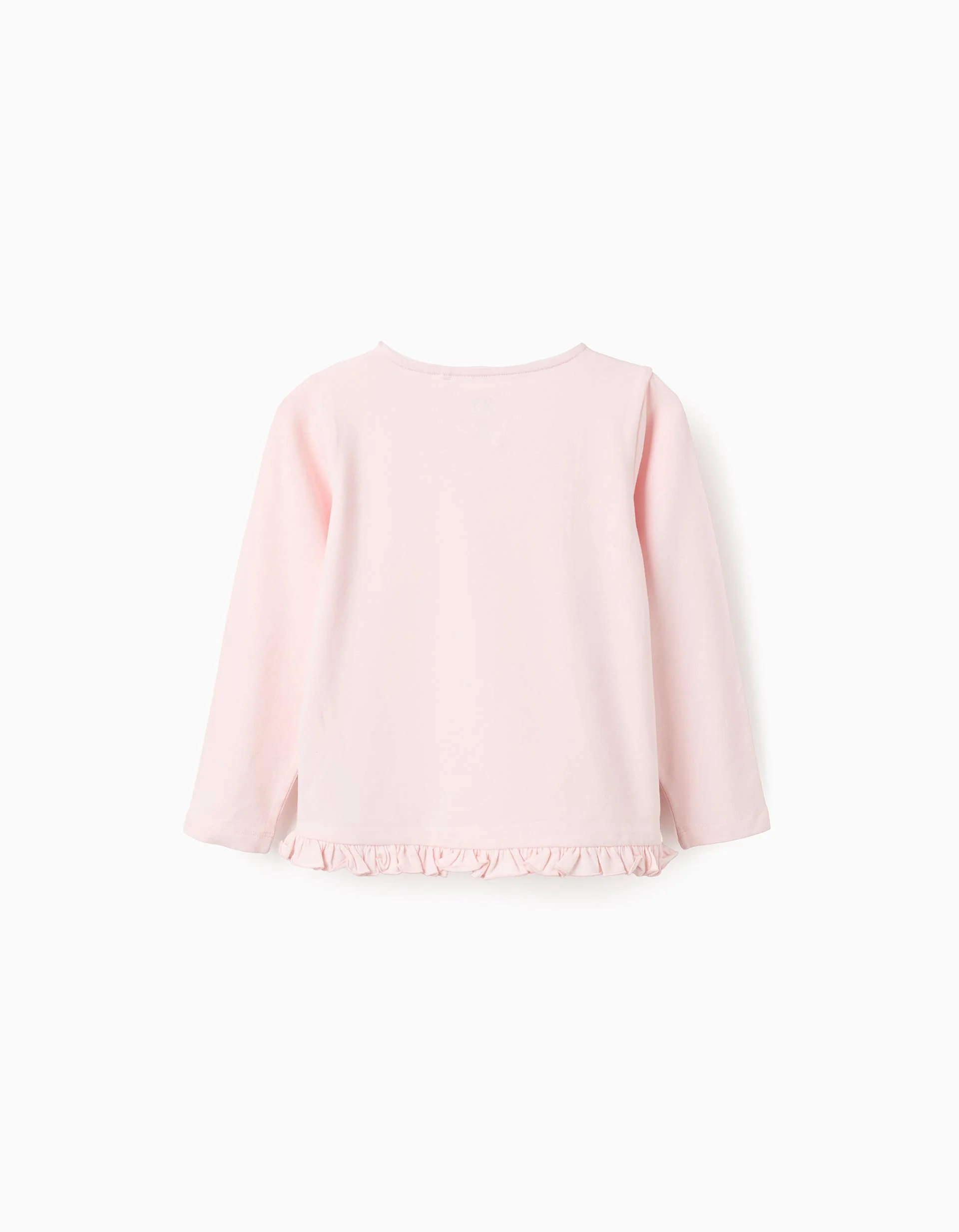 Long-sleeved T-shirt with Ruffles for Girls 'Cake', Light Pink