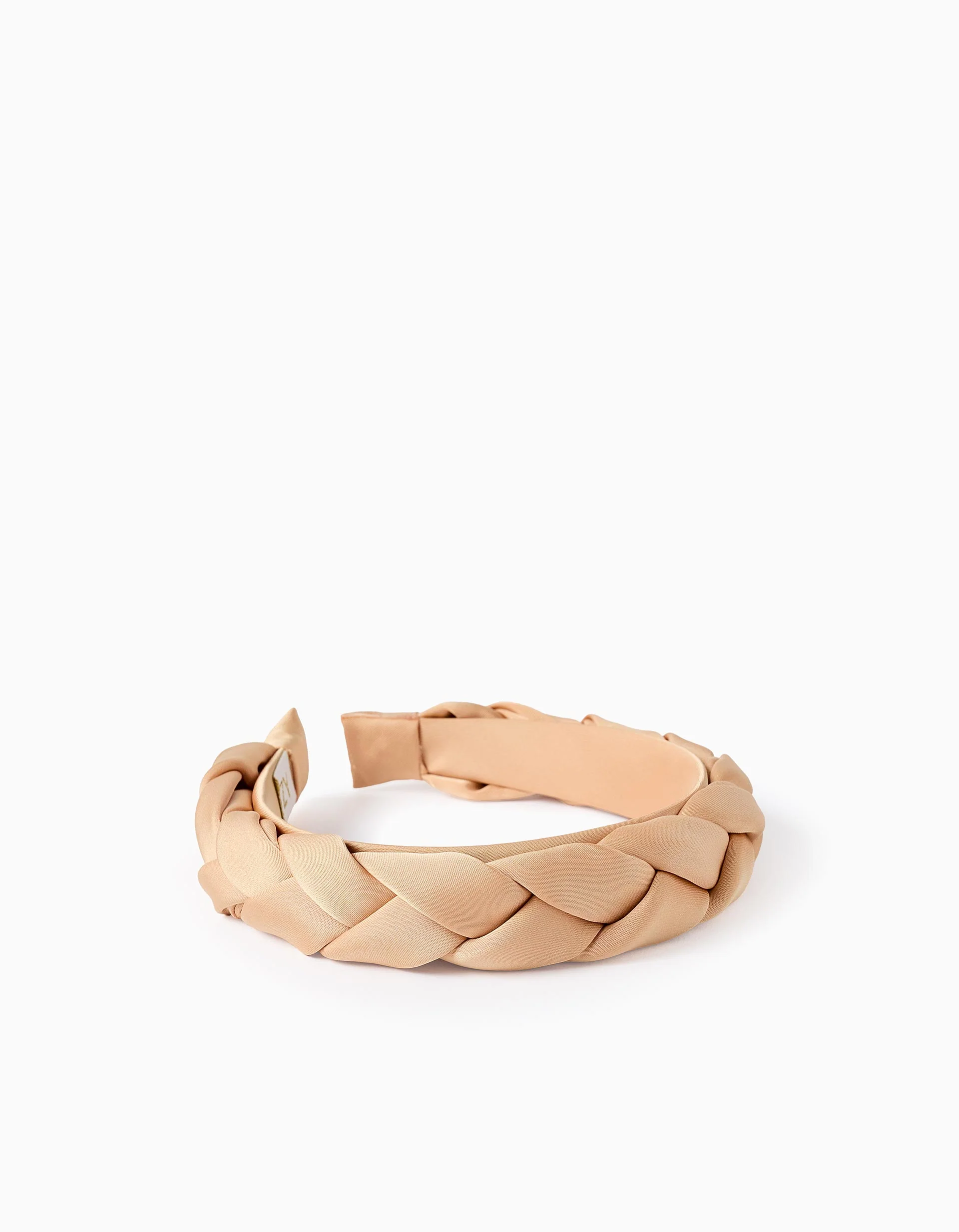 Braided Alice band in satin for girls, golden