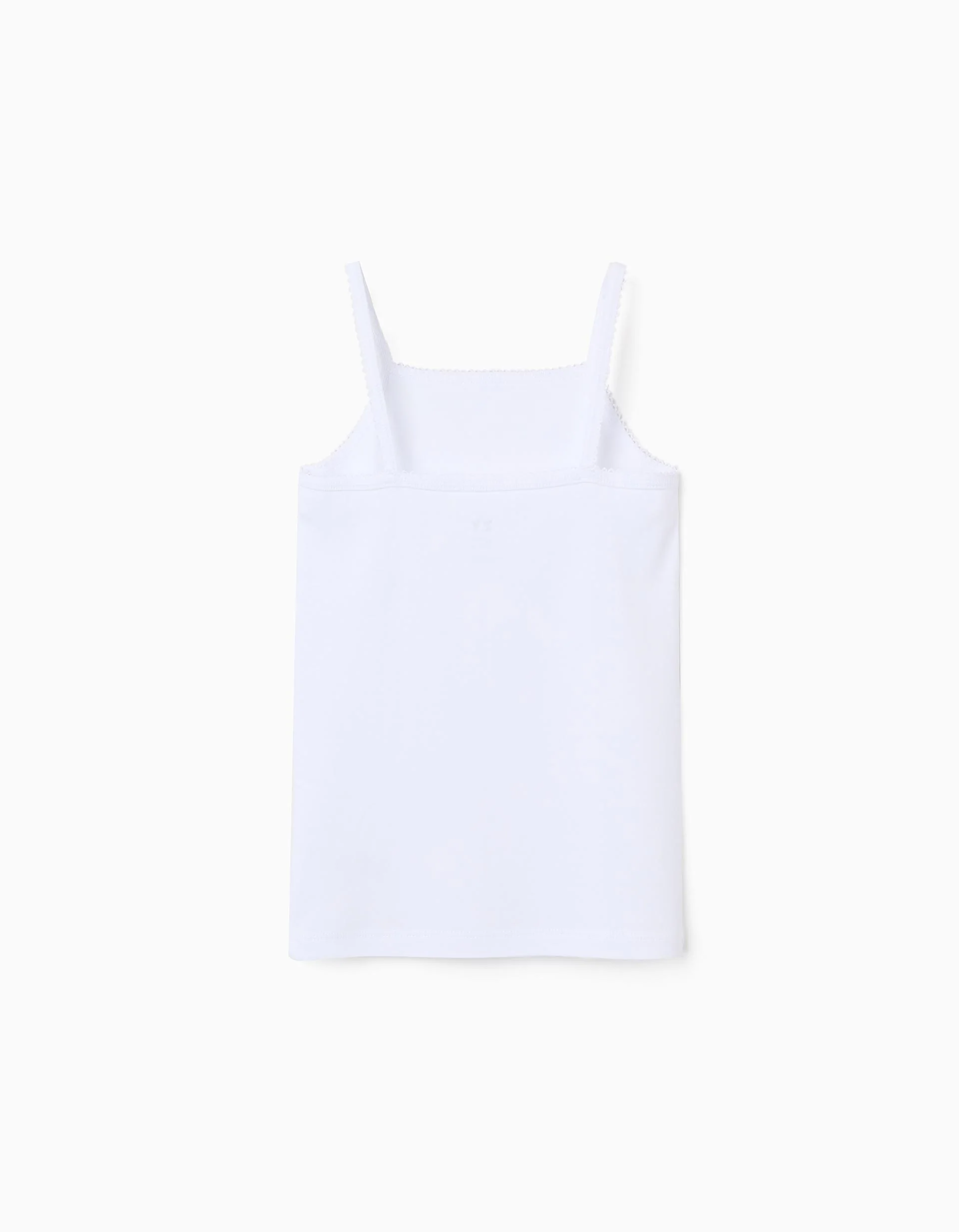 Pack of 3 cotton strap tops for girls, white