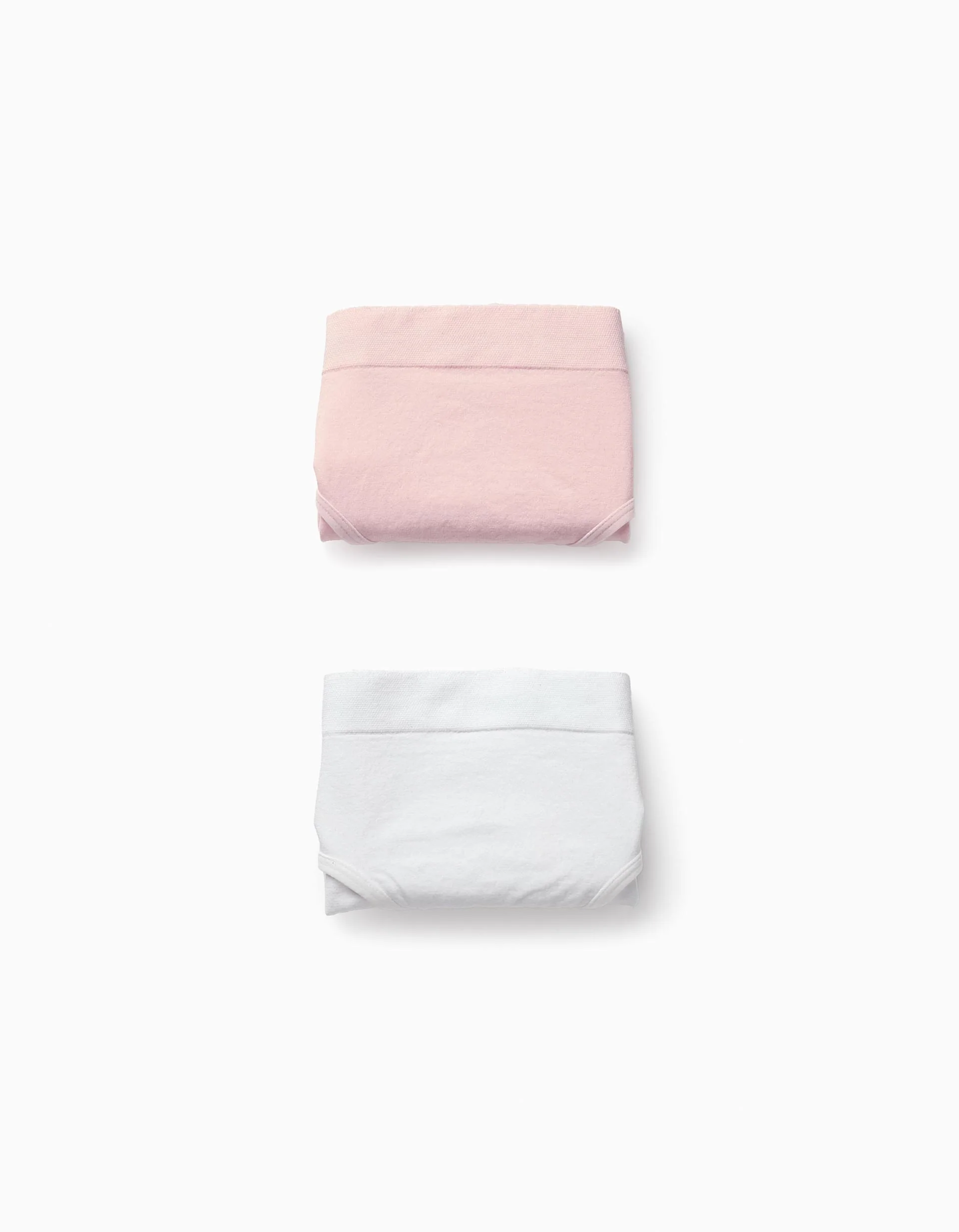 Pack of 2 Hipster Briefs in Microfiber for Girls, White/Pink