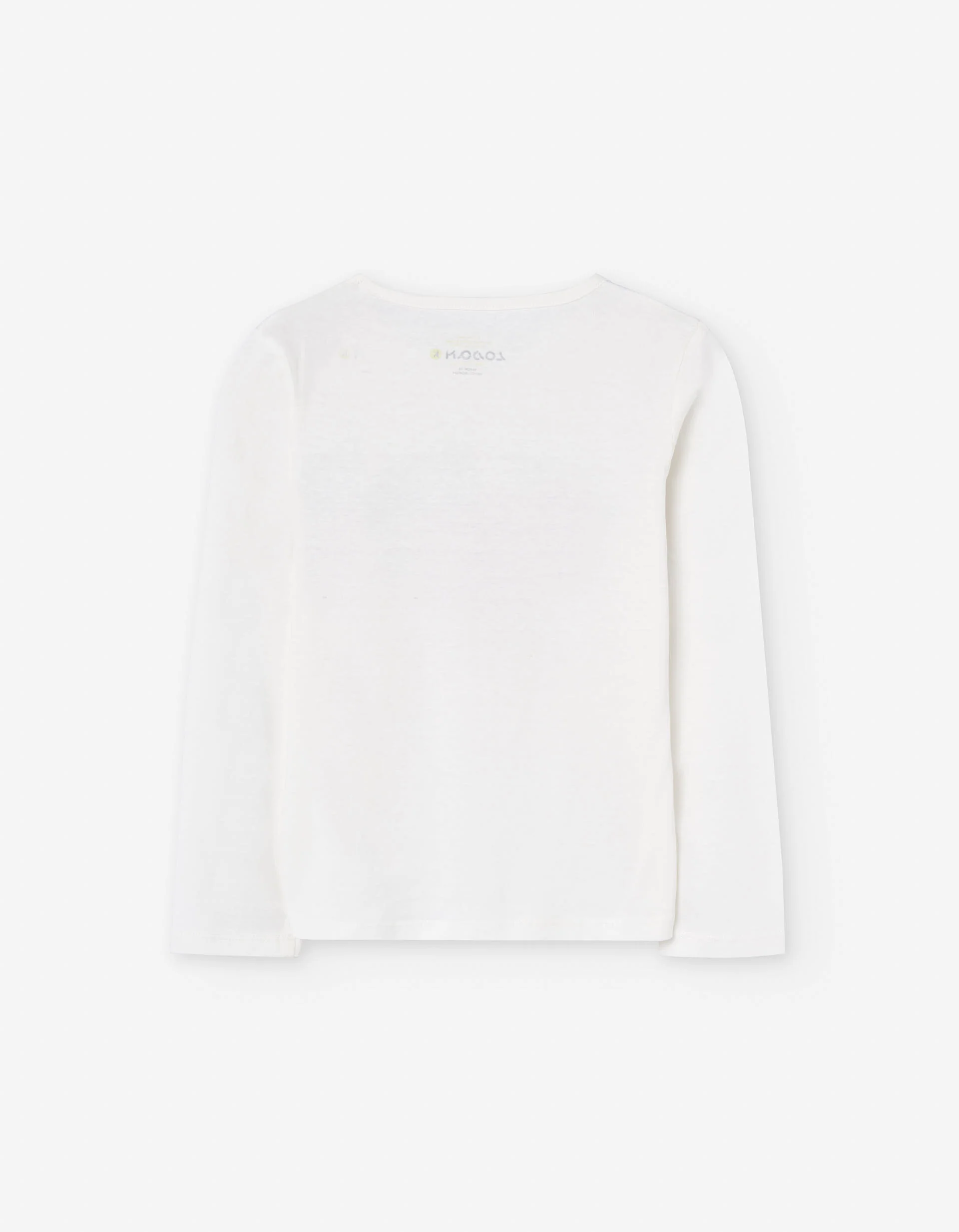 Long sleeve cotton T-shirt with 'New York' print for girls, white/red