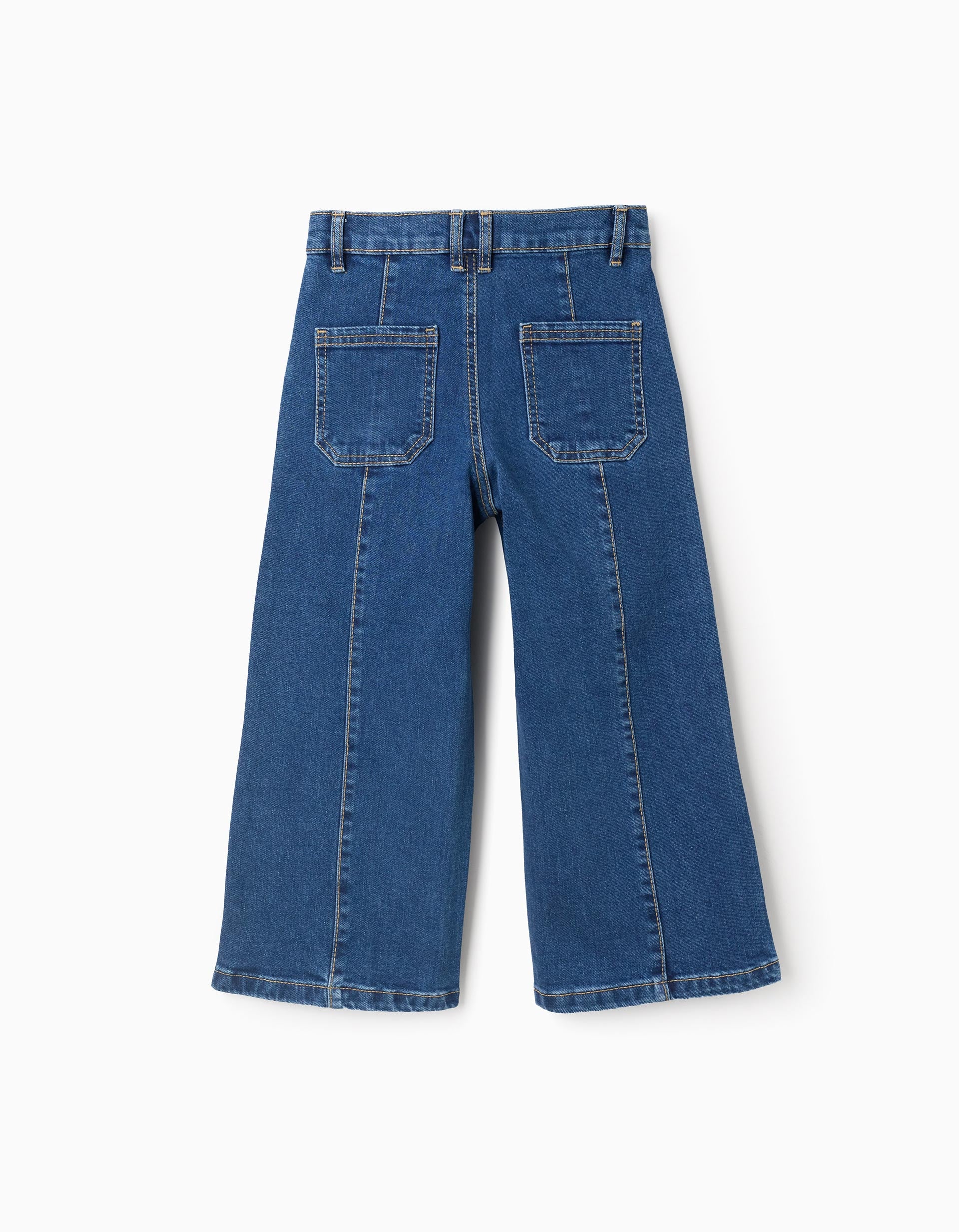 Jeans with Raised Seams for Girls 'Wide Leg', Blue
