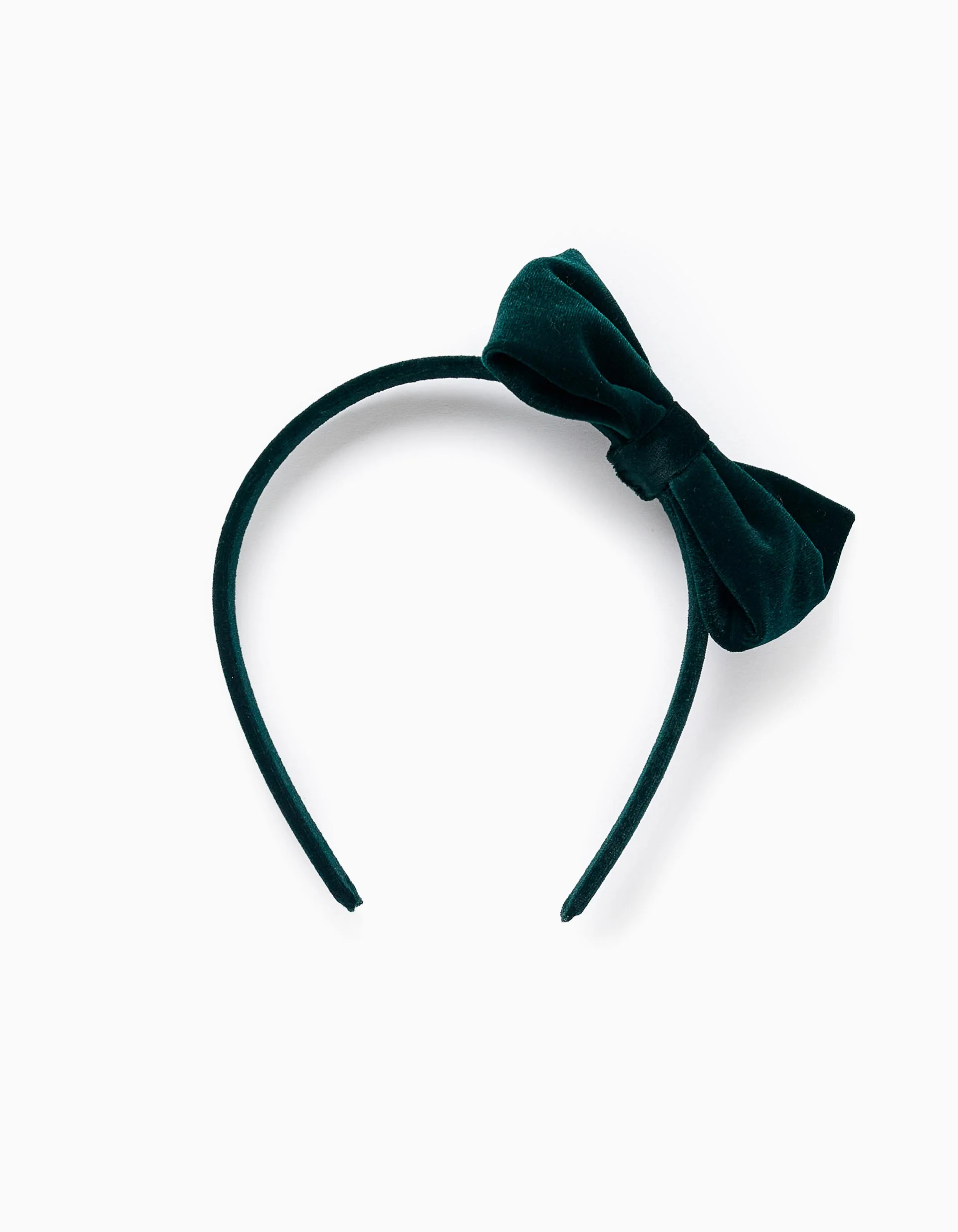 Headband with Velour Bow for Babies and Girls, Dark Green