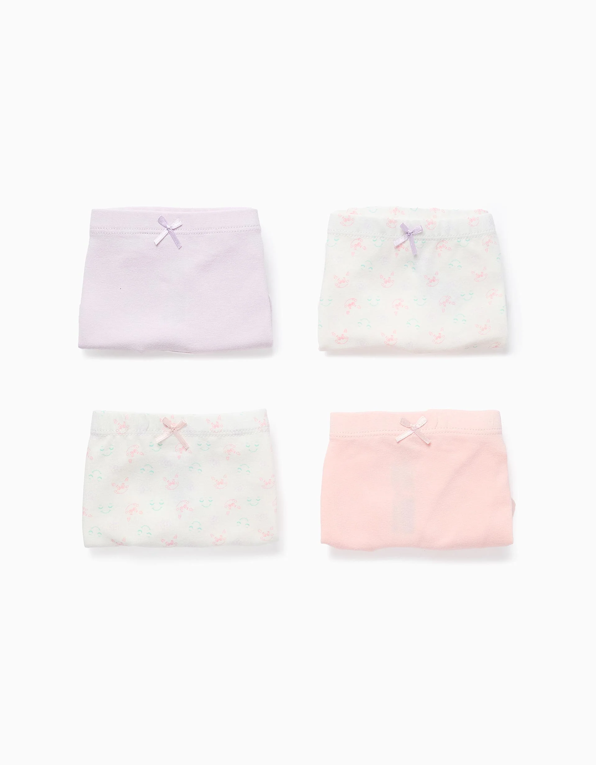 Pack of 4 Boxer Shorts for Girls 'Monsters of Emotions', Beige/Pink/Purple