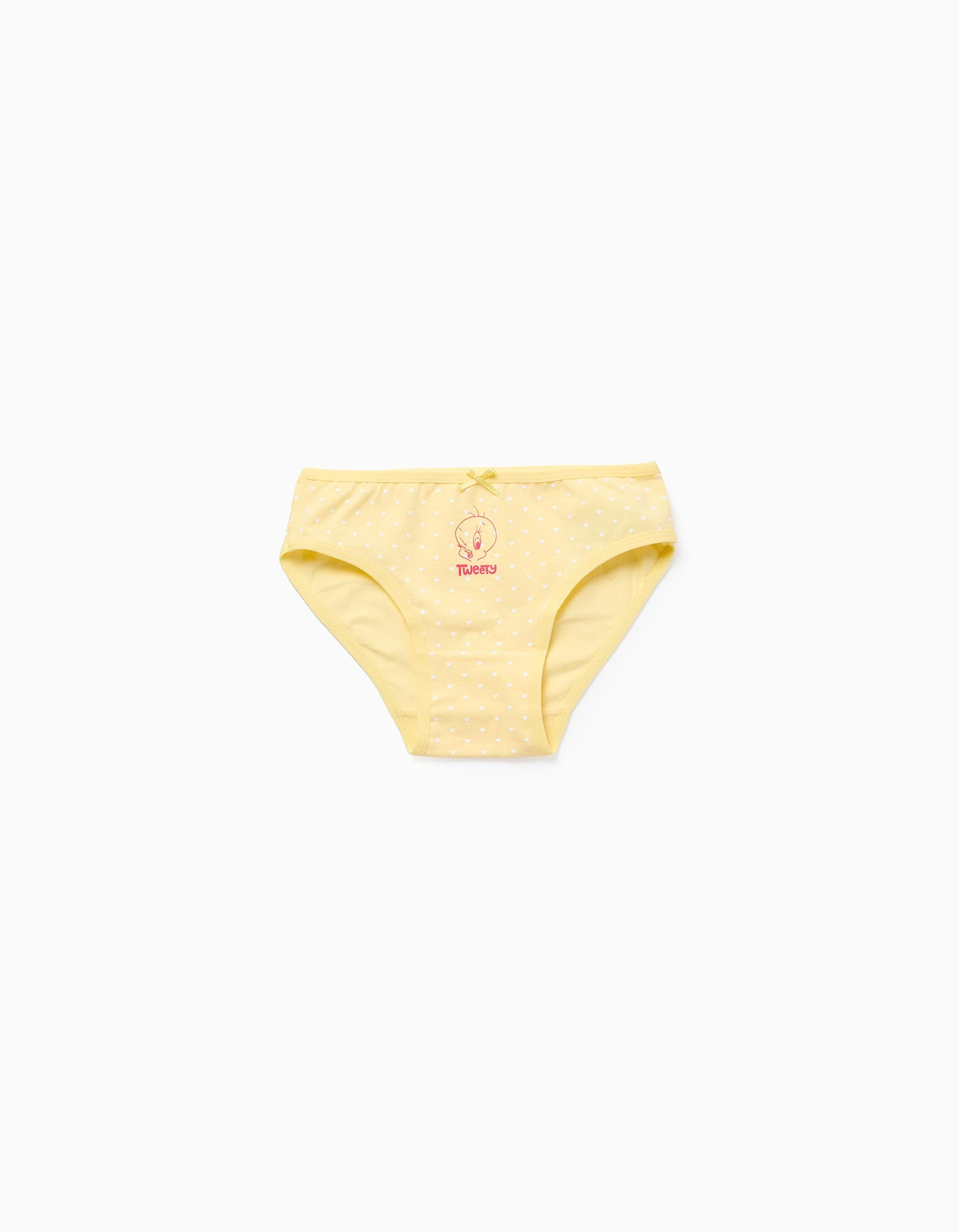 Pack of 5 Briefs for Girls 'Tweety', Pink/White/Yellow