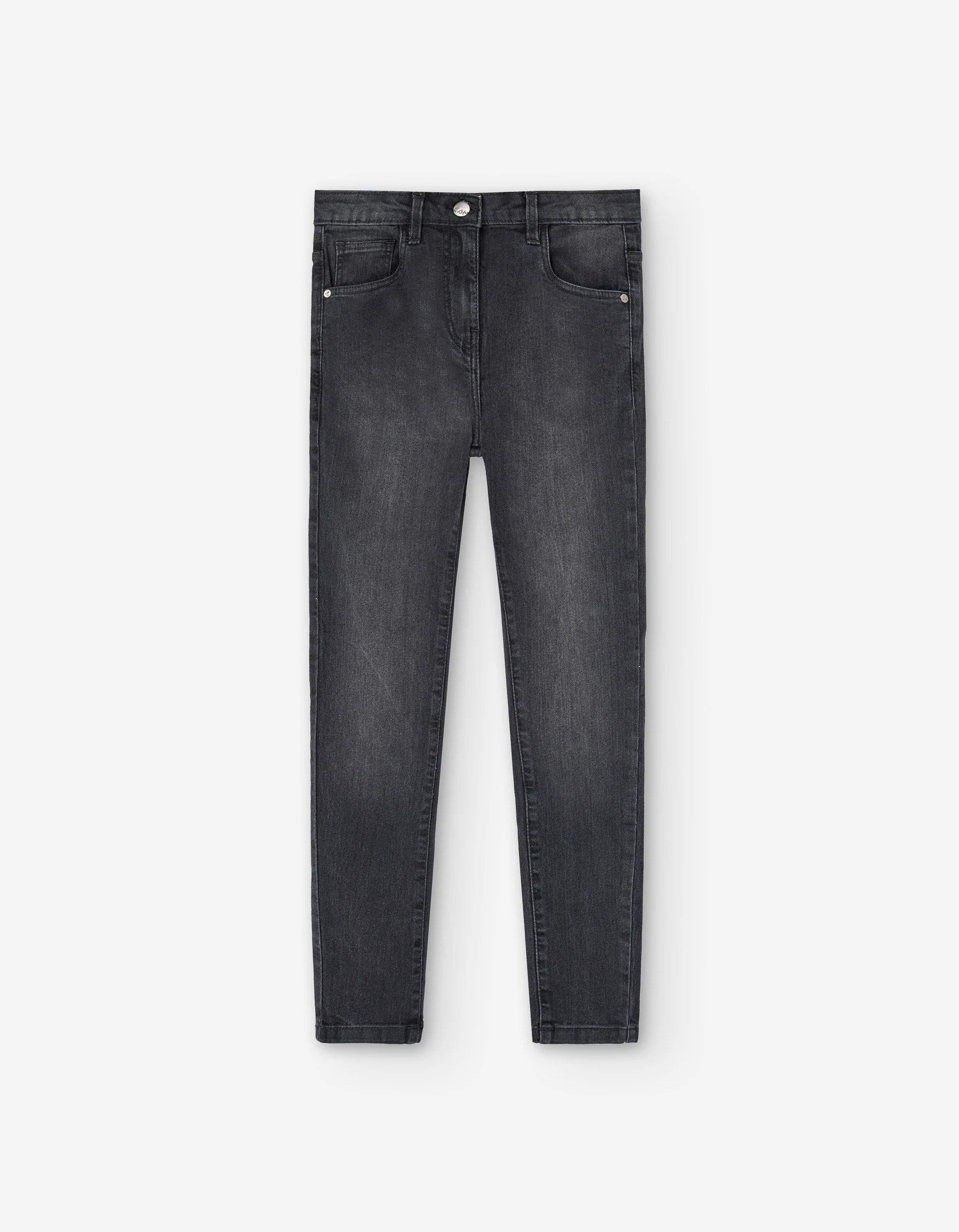 Slim fit jeans with five pockets for girls, dark grey