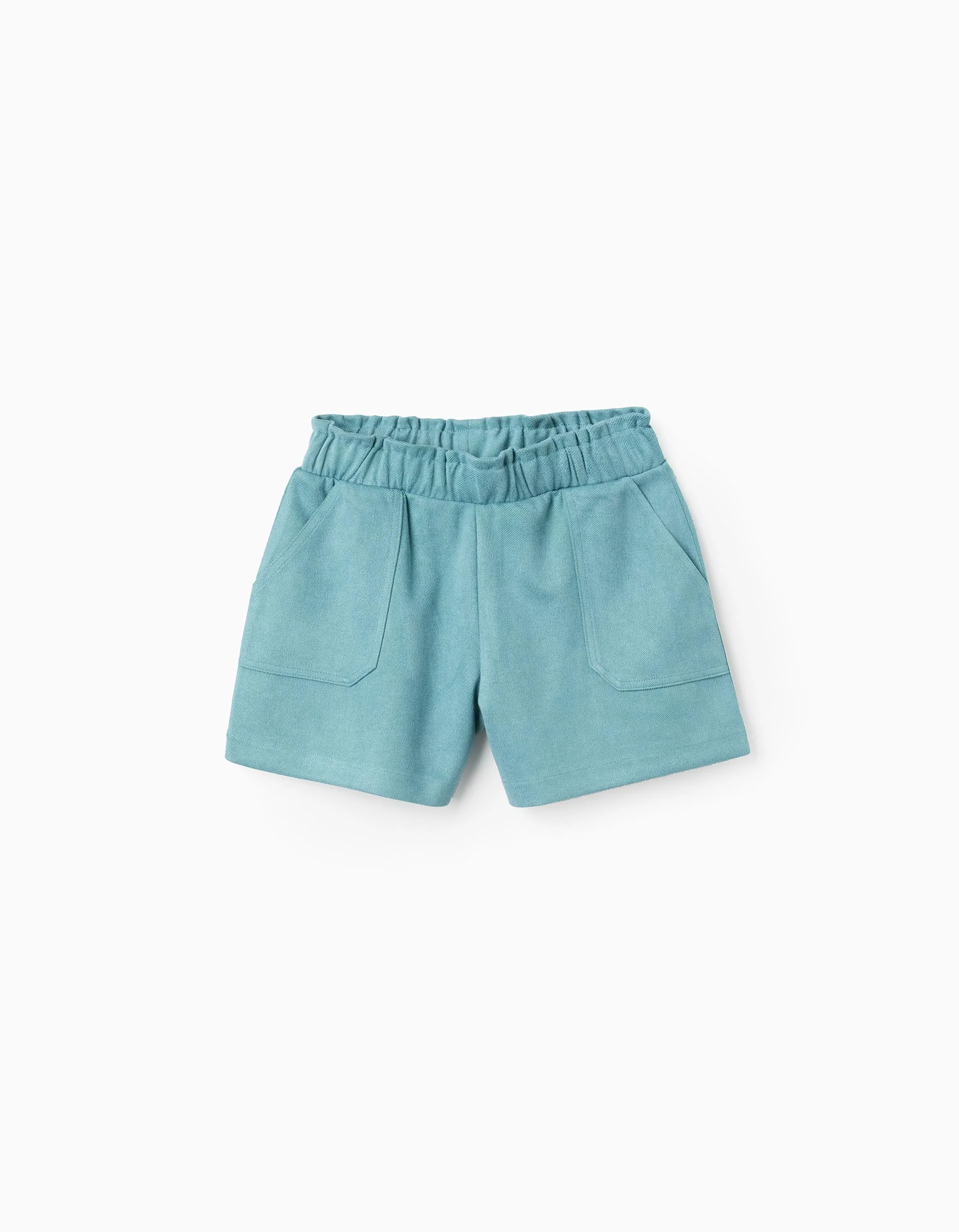 Velvety Shorts for Girls, Green
