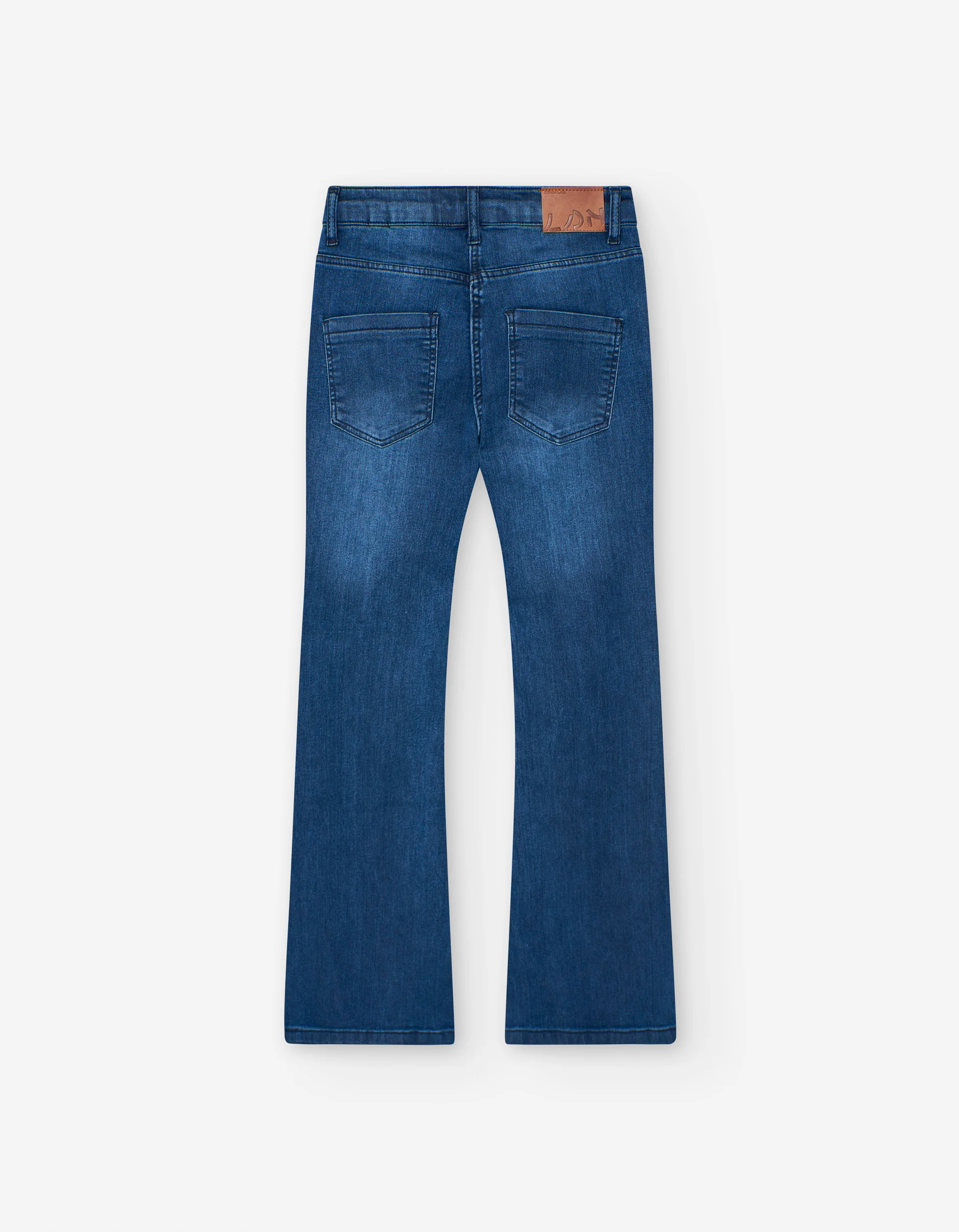 Flared jeans with five pockets for girls, blue