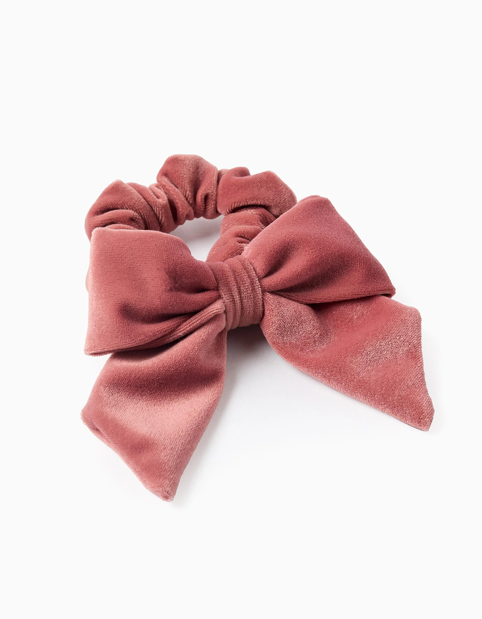 Velour Scrunchie with Bow for Babies and Girls, Pink