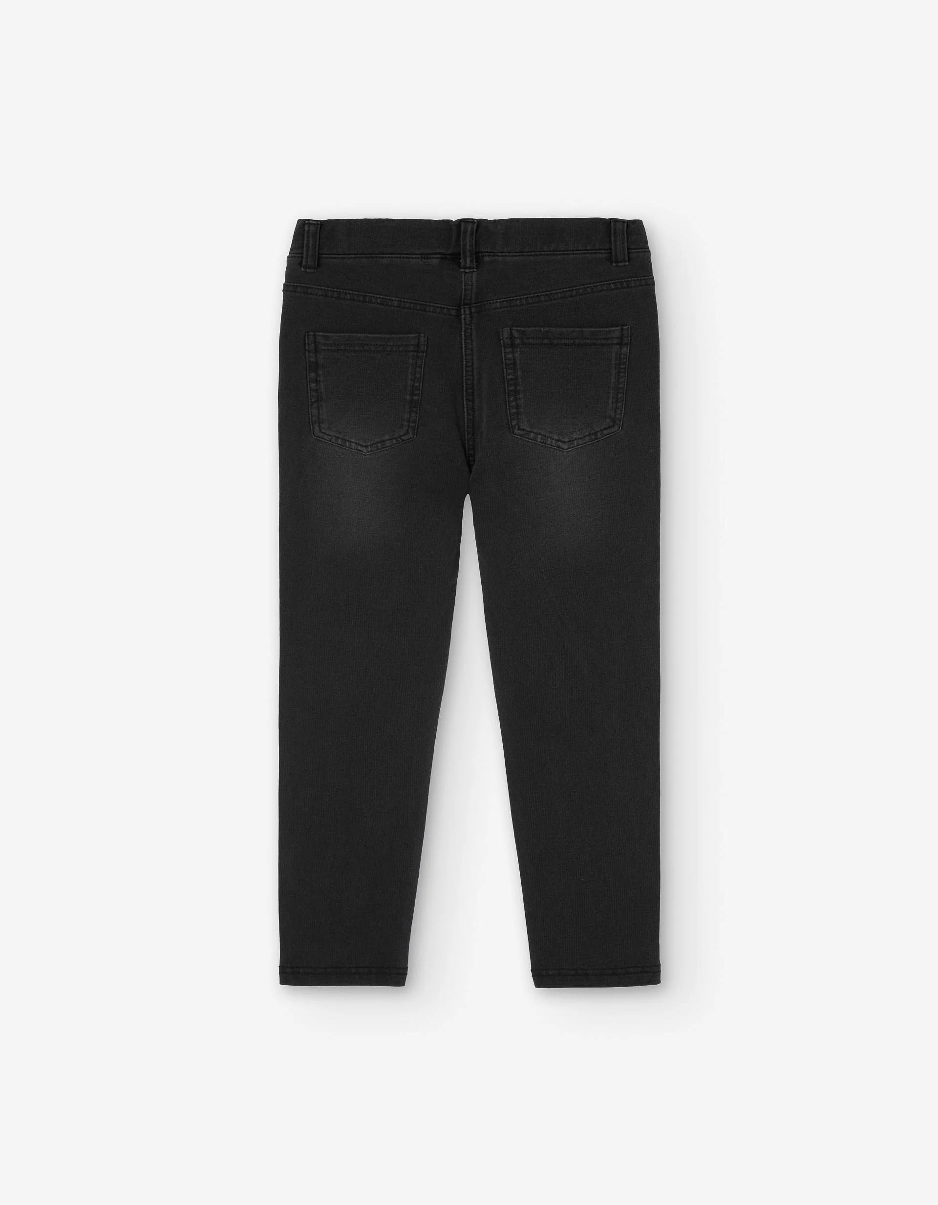 Cotton jeggings with elastic waist for girls, dark grey