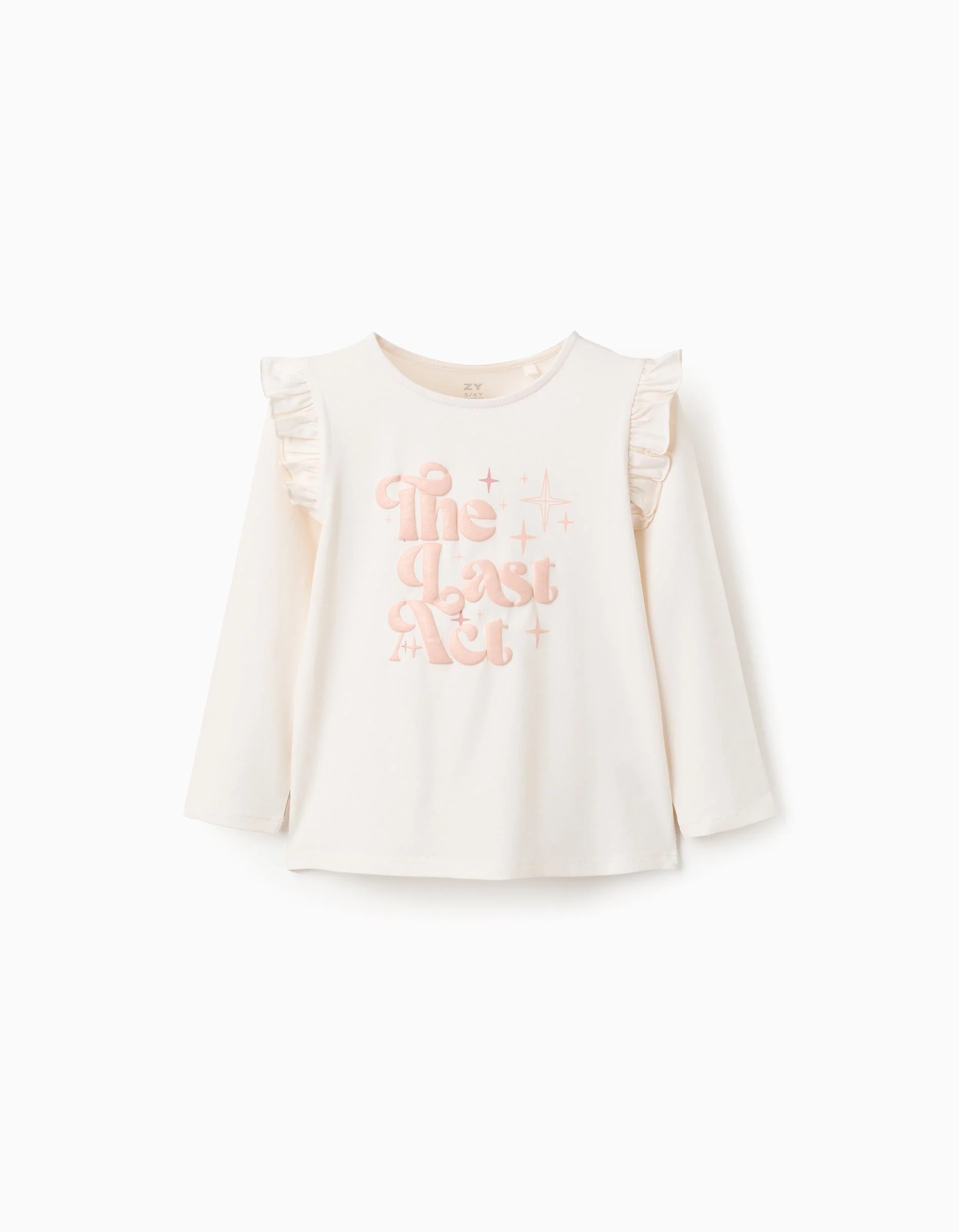 Long Sleeve T-shirt with Print for Girls, Orange