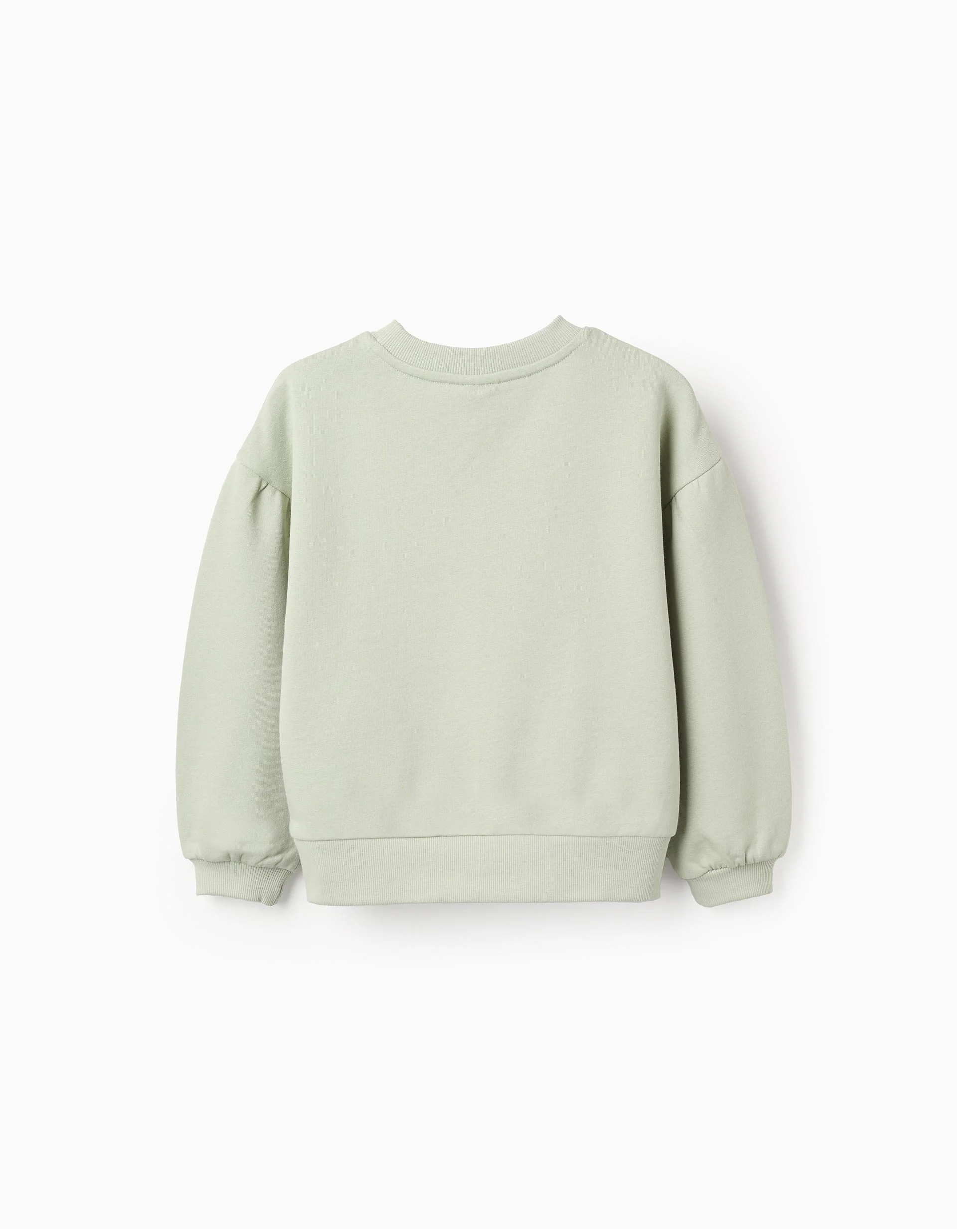 Cotton Sweatshirt with Dropped Shoulders for Girls 'Chip & Dale', Green'