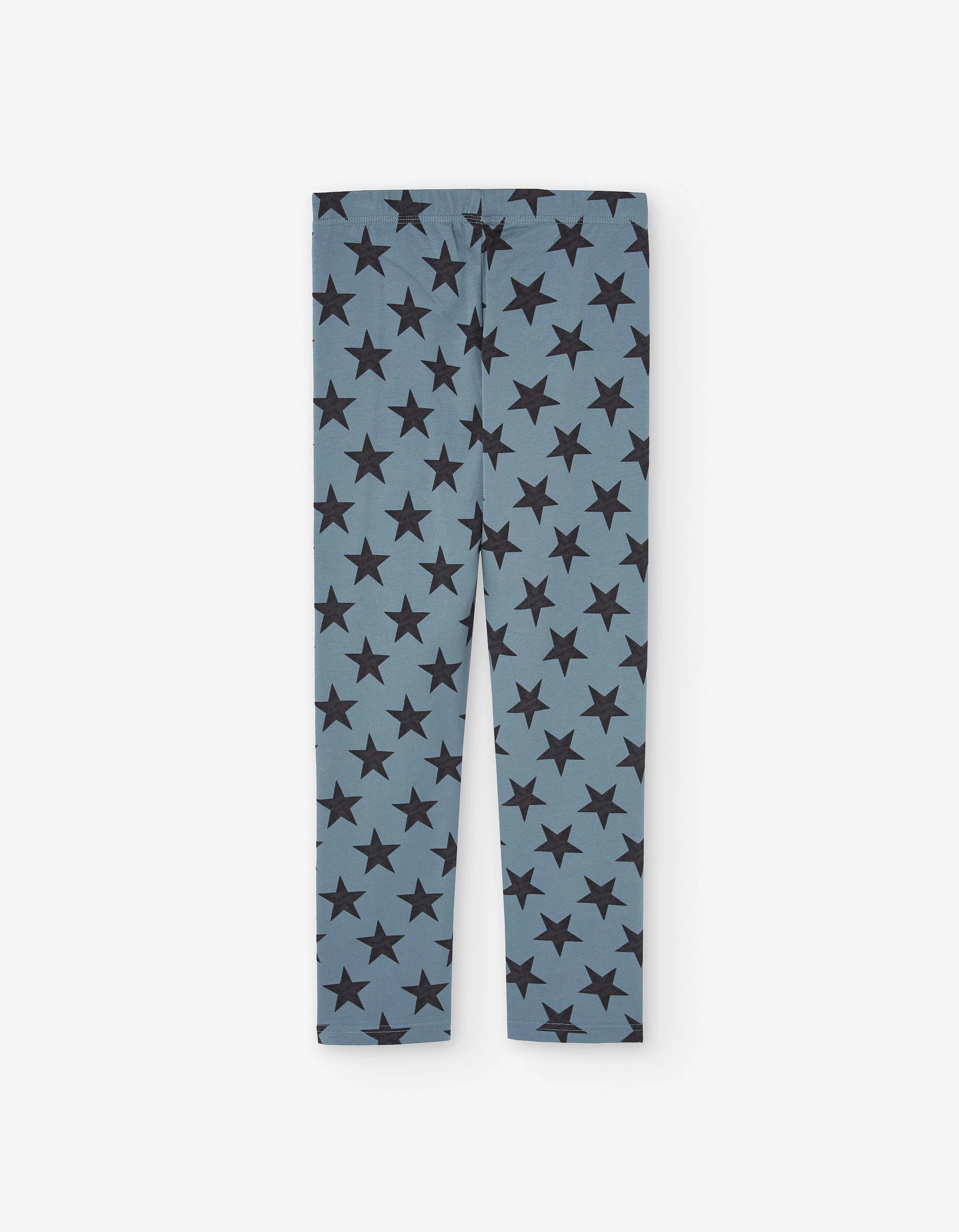 Cotton leggings with star pattern for girls, blue/black