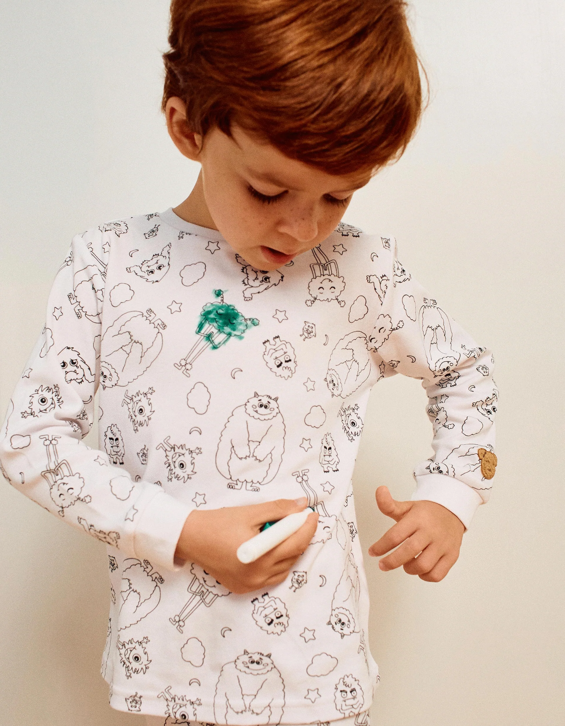 Colouring Pyjamas for Babies and Children 'Emotions', White