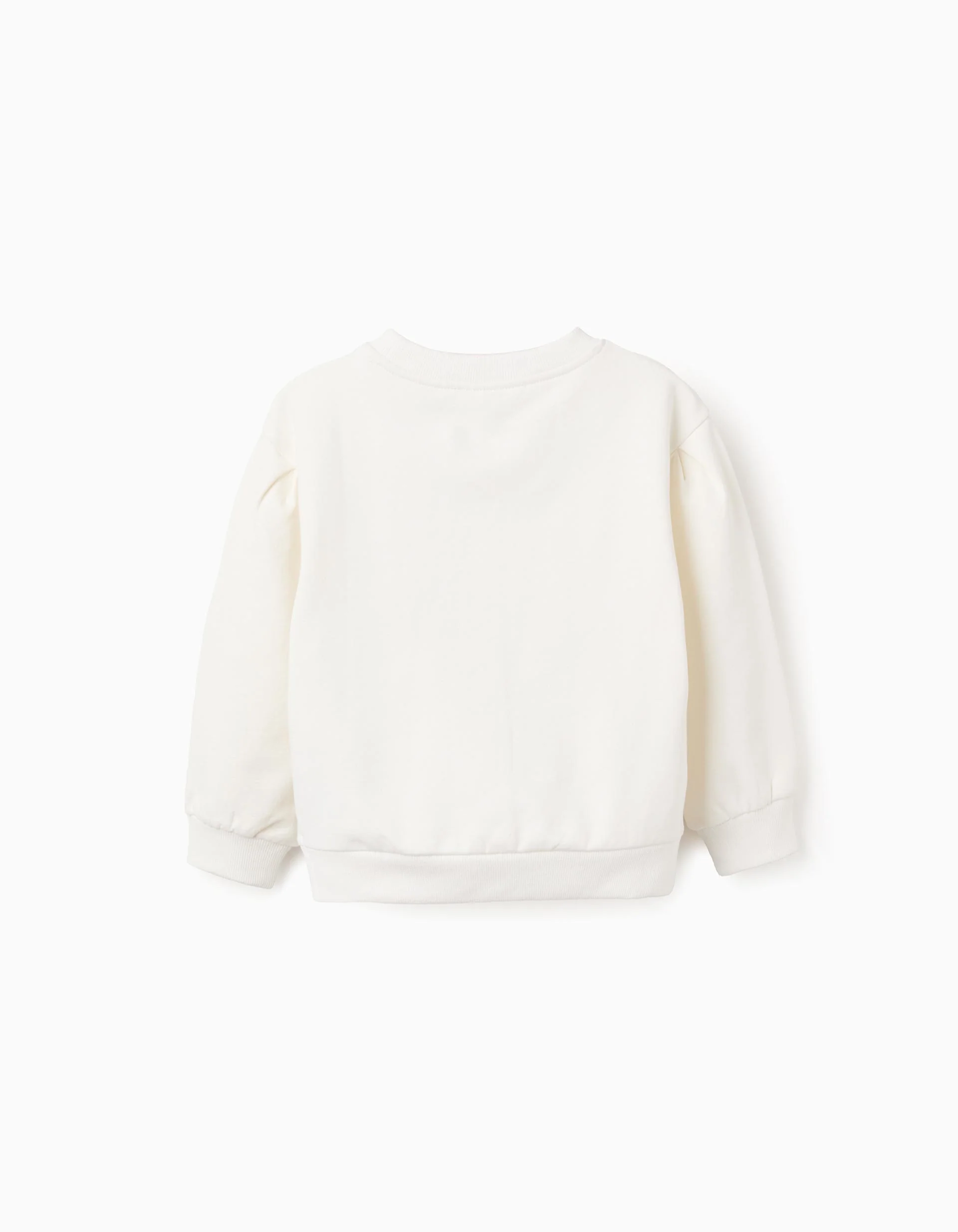 Brushed Sweatshirt with Flower Prints and Embroidery for Girls, White