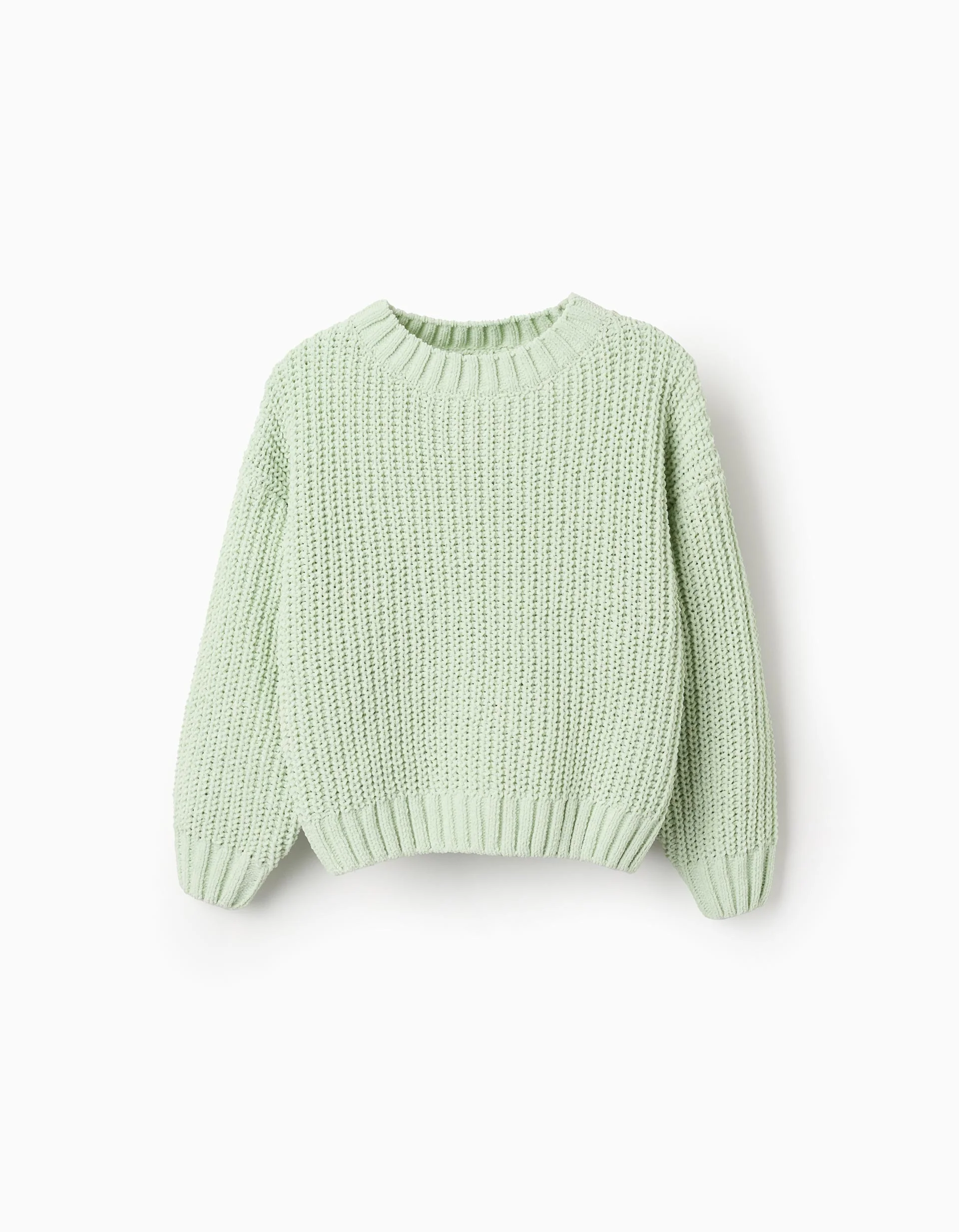 Chenille Knit Jumper for Girls, Green