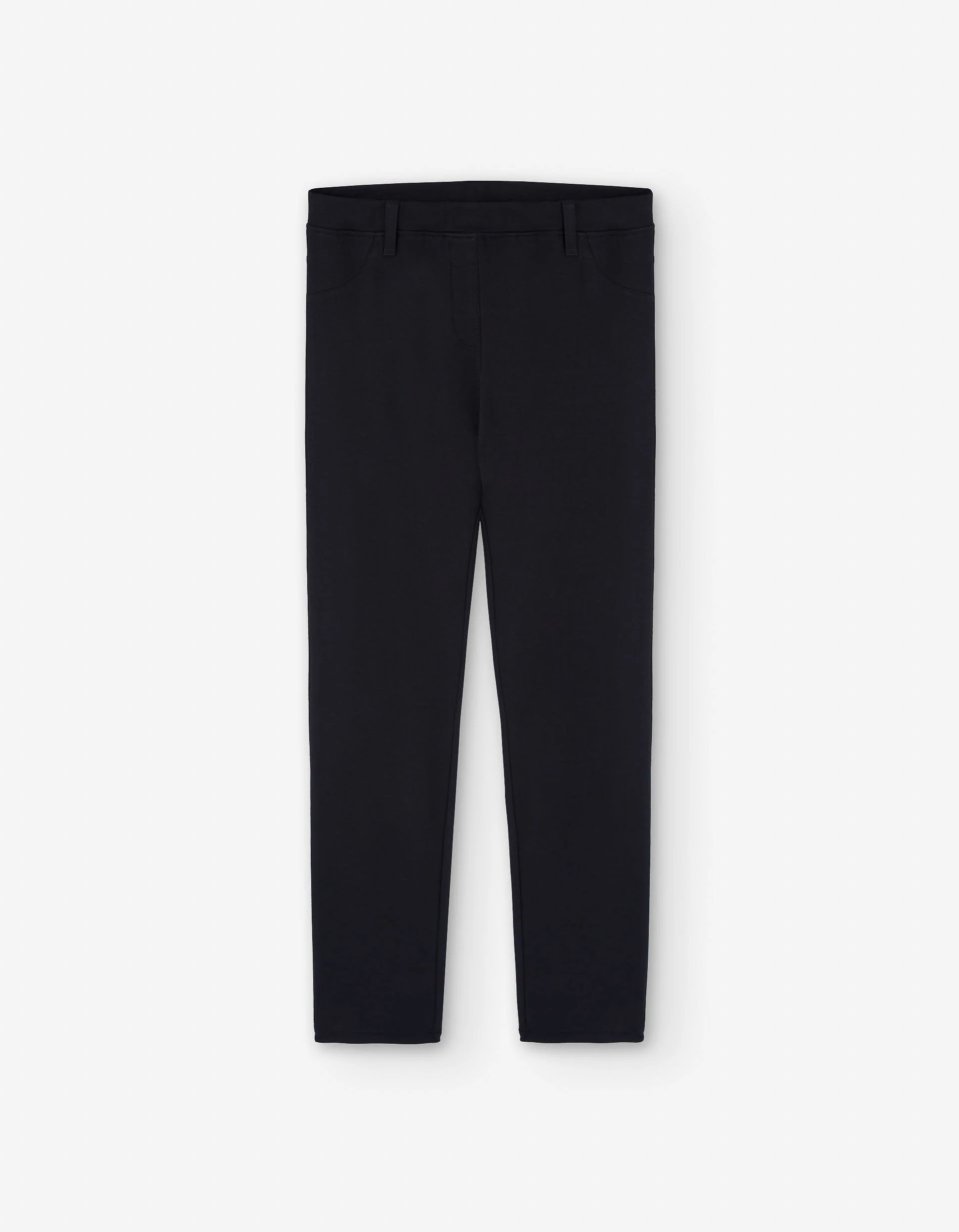 Brushed leggings with pockets for girls, black