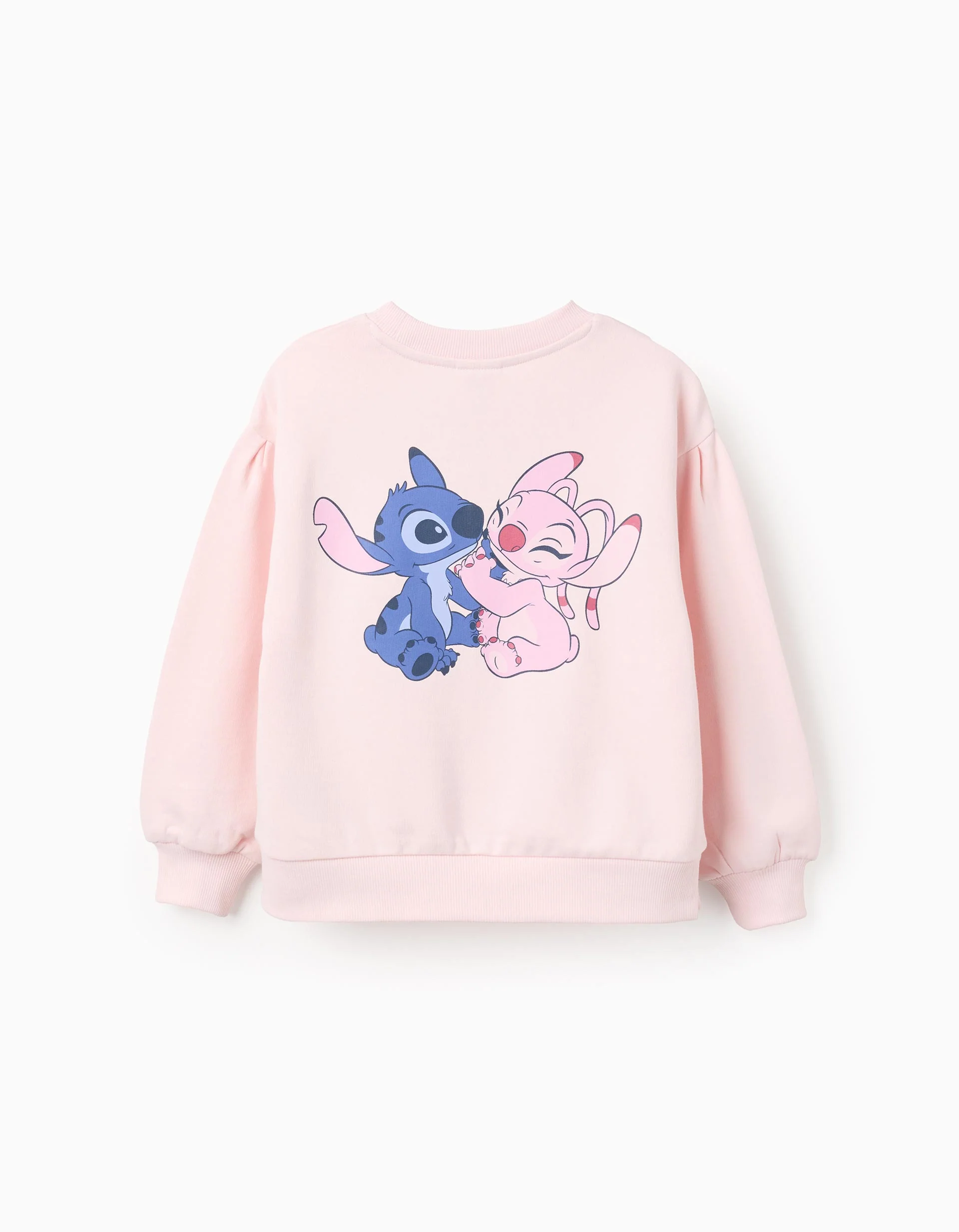 Brushed Sweatshirt with Back Print for Girls 'Stitch', Pink