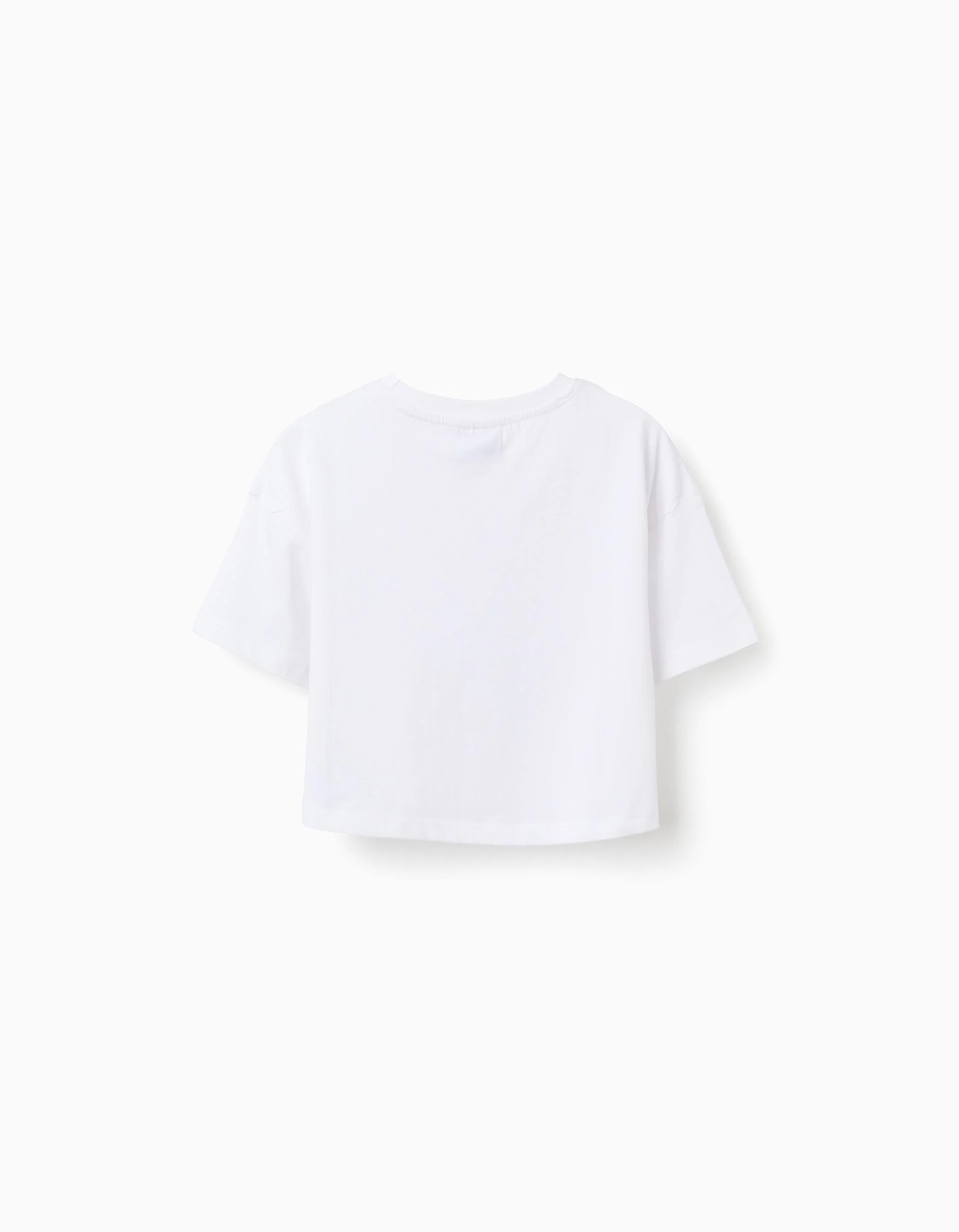 Cotton Cropped T-shirt for Girls 'Hello Kitty', White