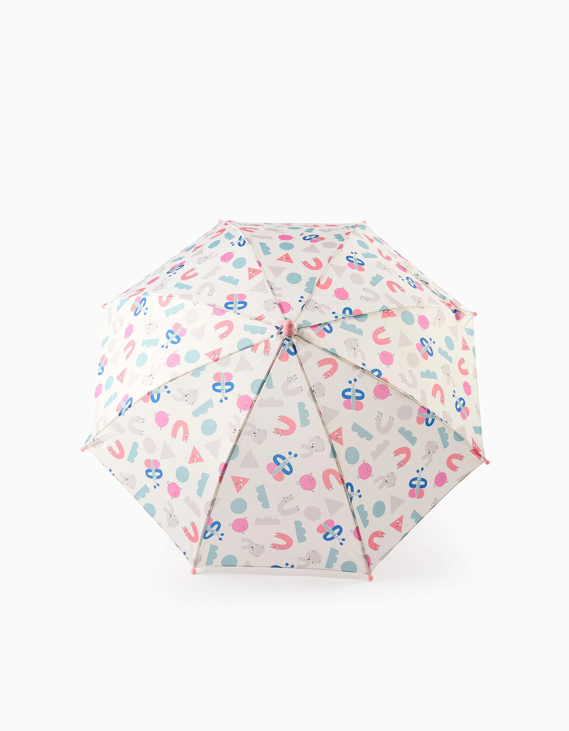 Umbrella for Babies and Girls 'Shapes', Beige/Pink