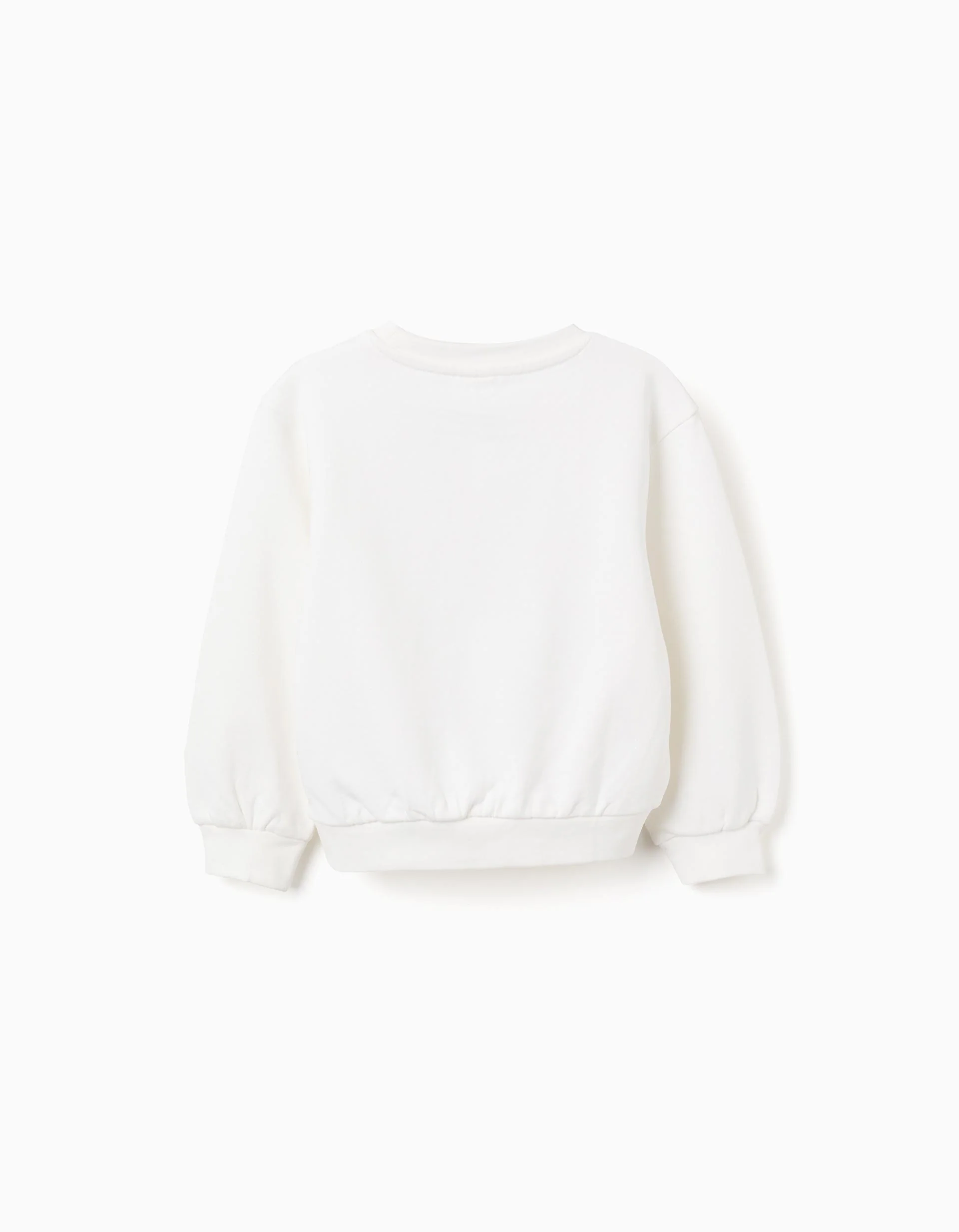 Cotton Sweatshirt with Embroidered Bows for Girls, White