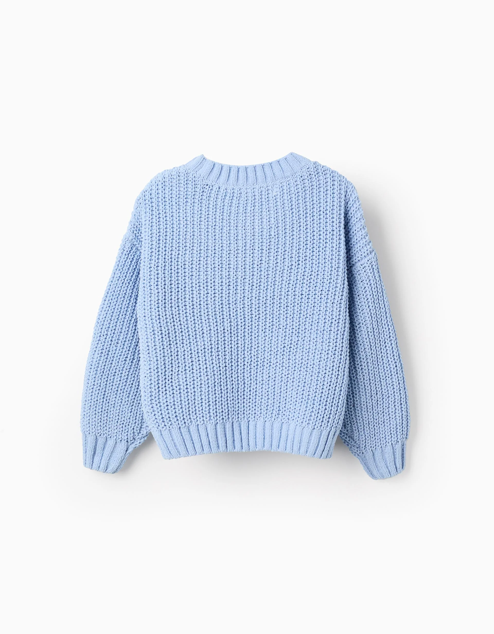 Chenille Knit Jumper for Girls, Blue