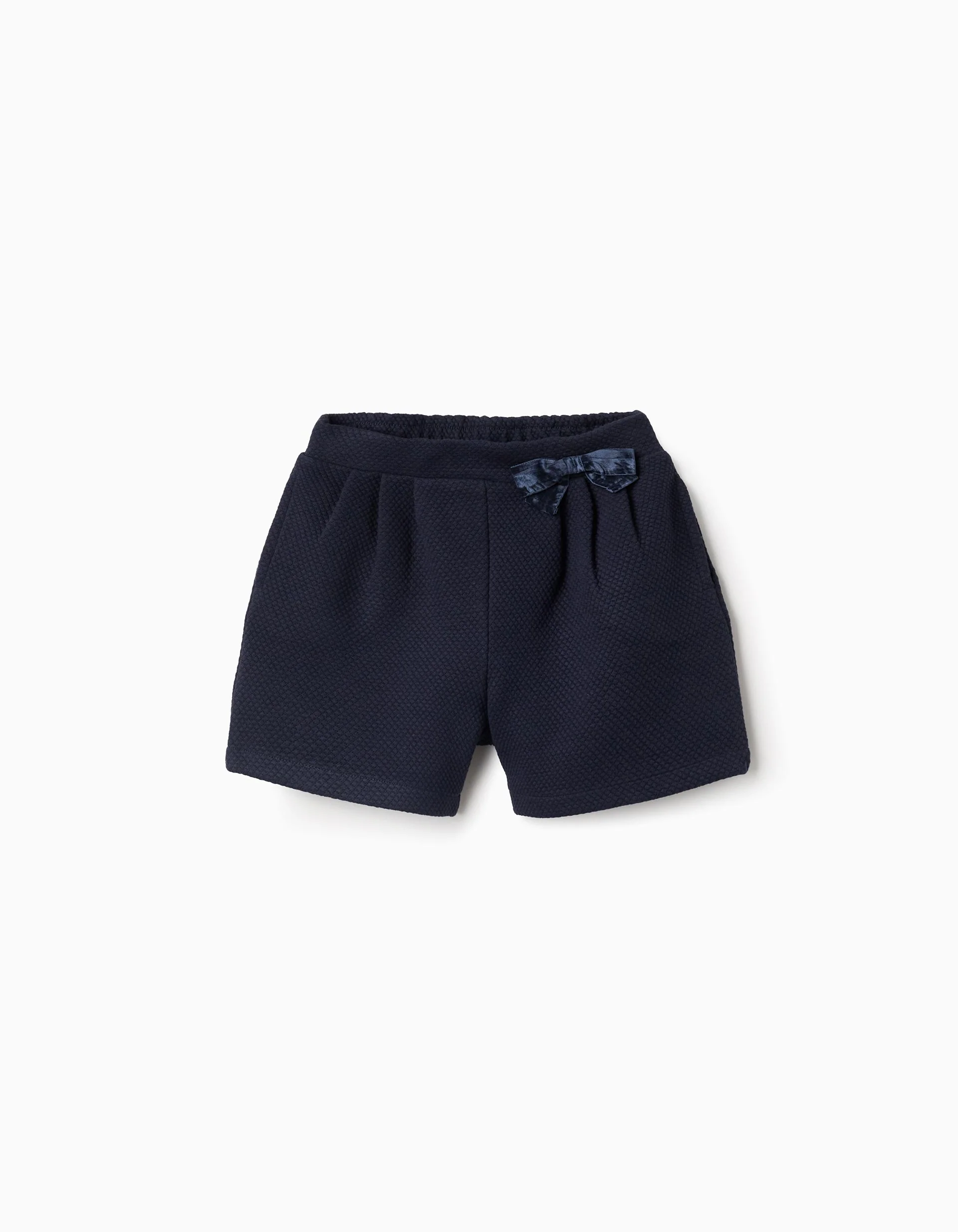 Textured Shorts for Girls, Dark Blue