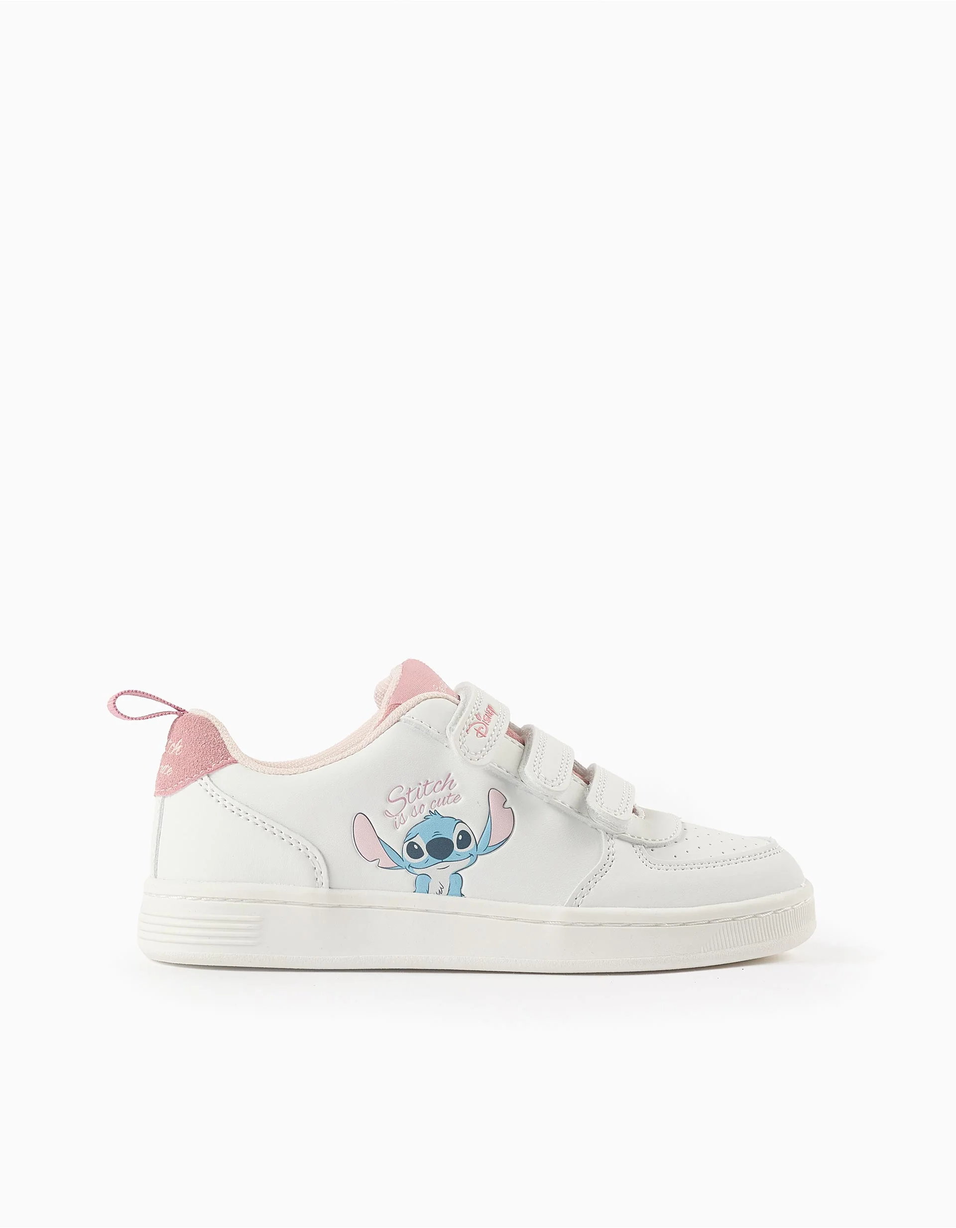Trainers with Touch Fasteners for Girls 'Stitch', White/Pink