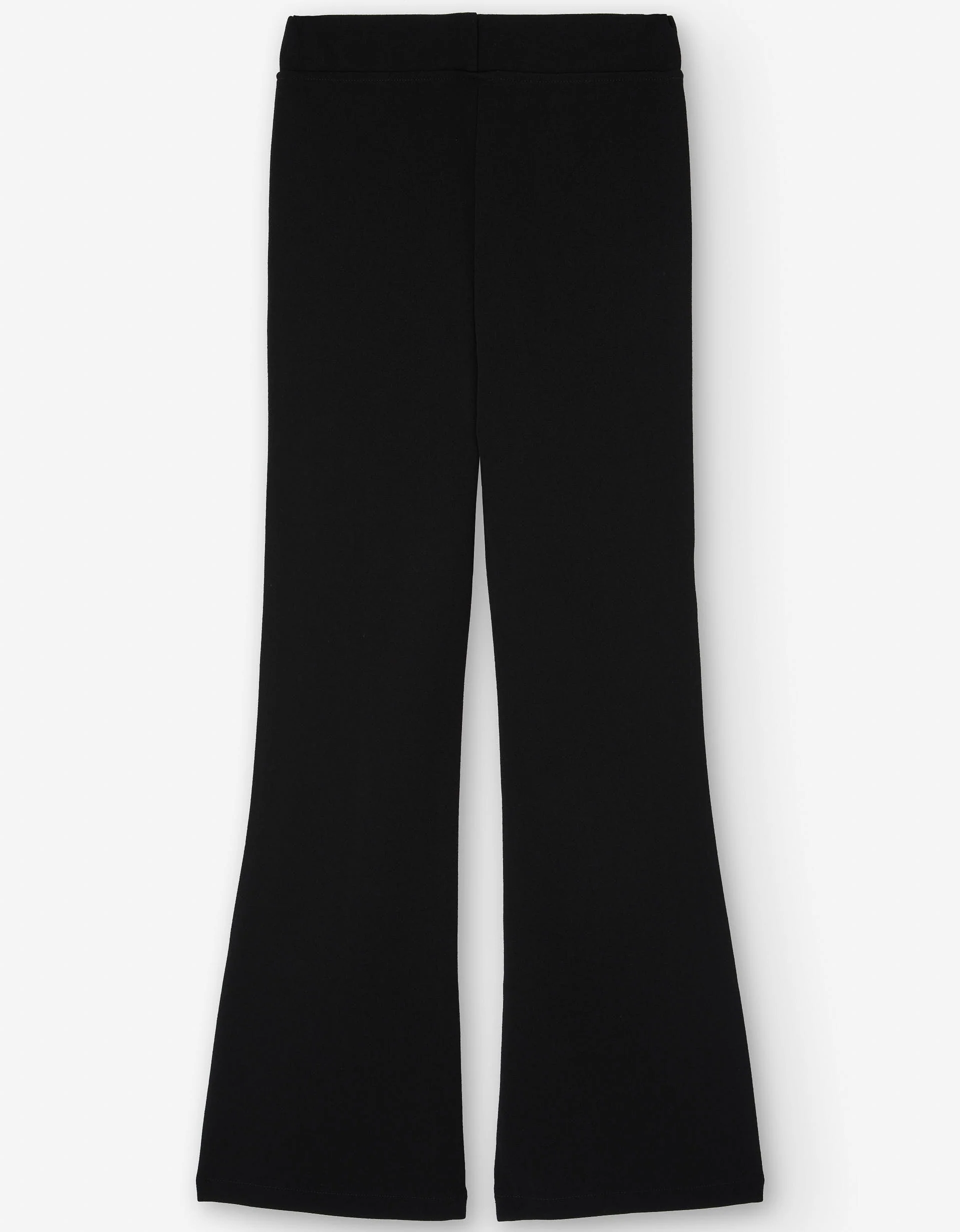 Flared interlock knit leggings for girls, black