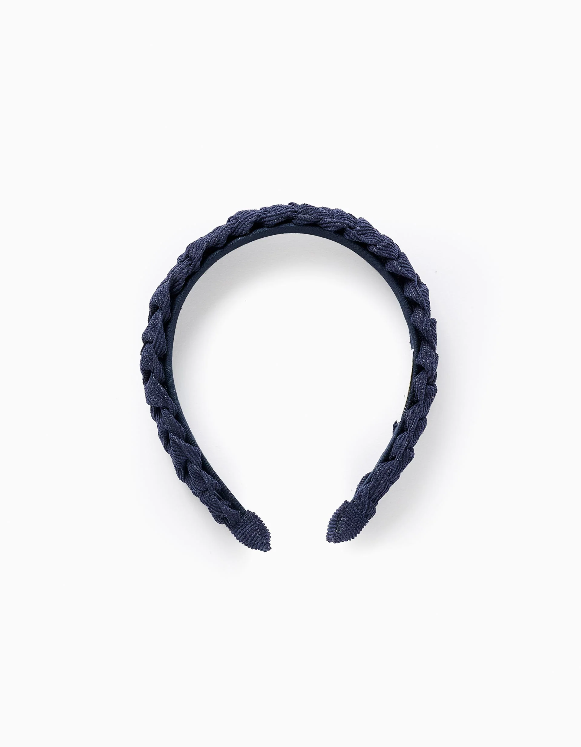 Braided Headband in Corduroy for Babies and Girls, Dark Blue