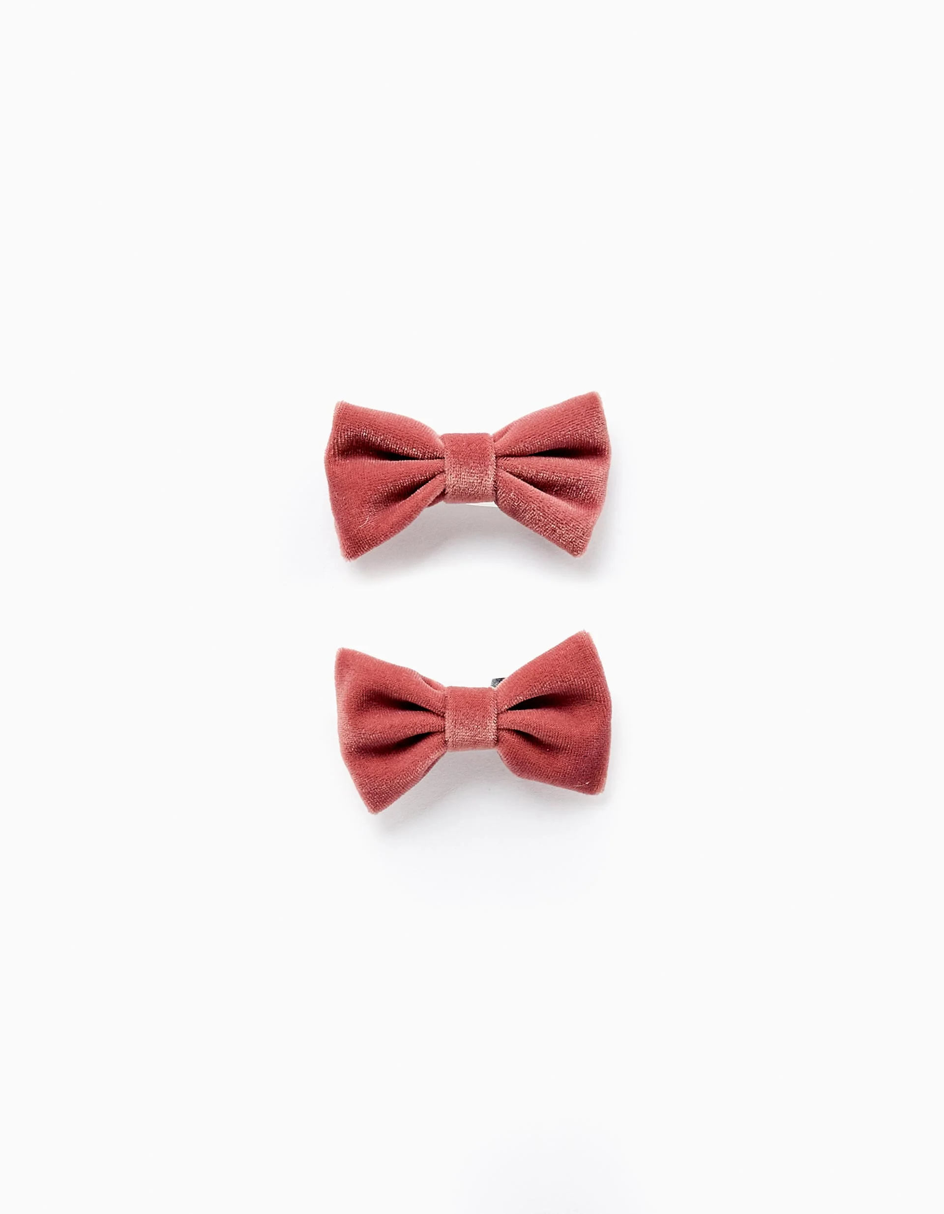 Pack of 2 Velour Hair Clips for Babies and Girls, Pink