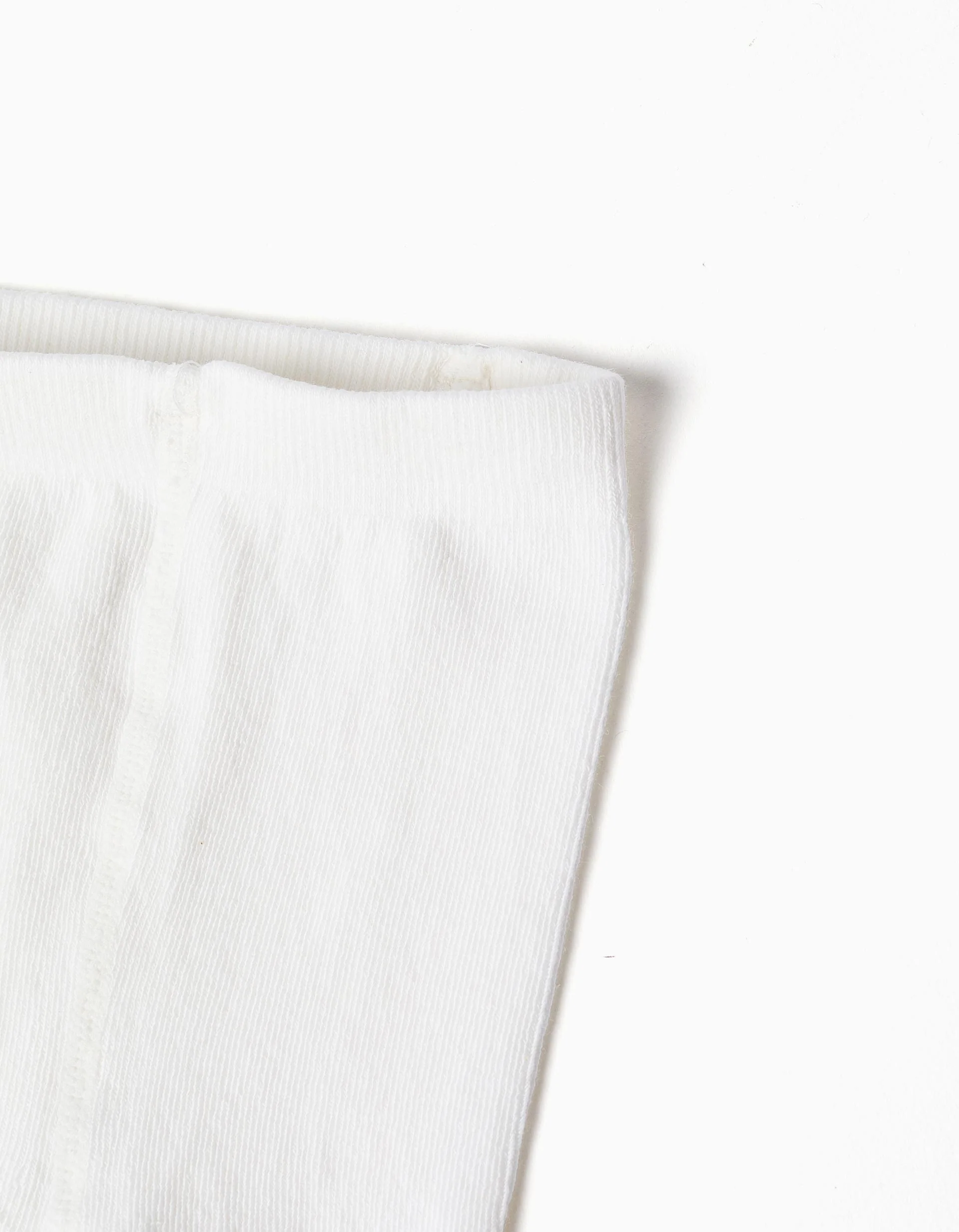 Plain knitted tights with anti-pilling for girls, white
