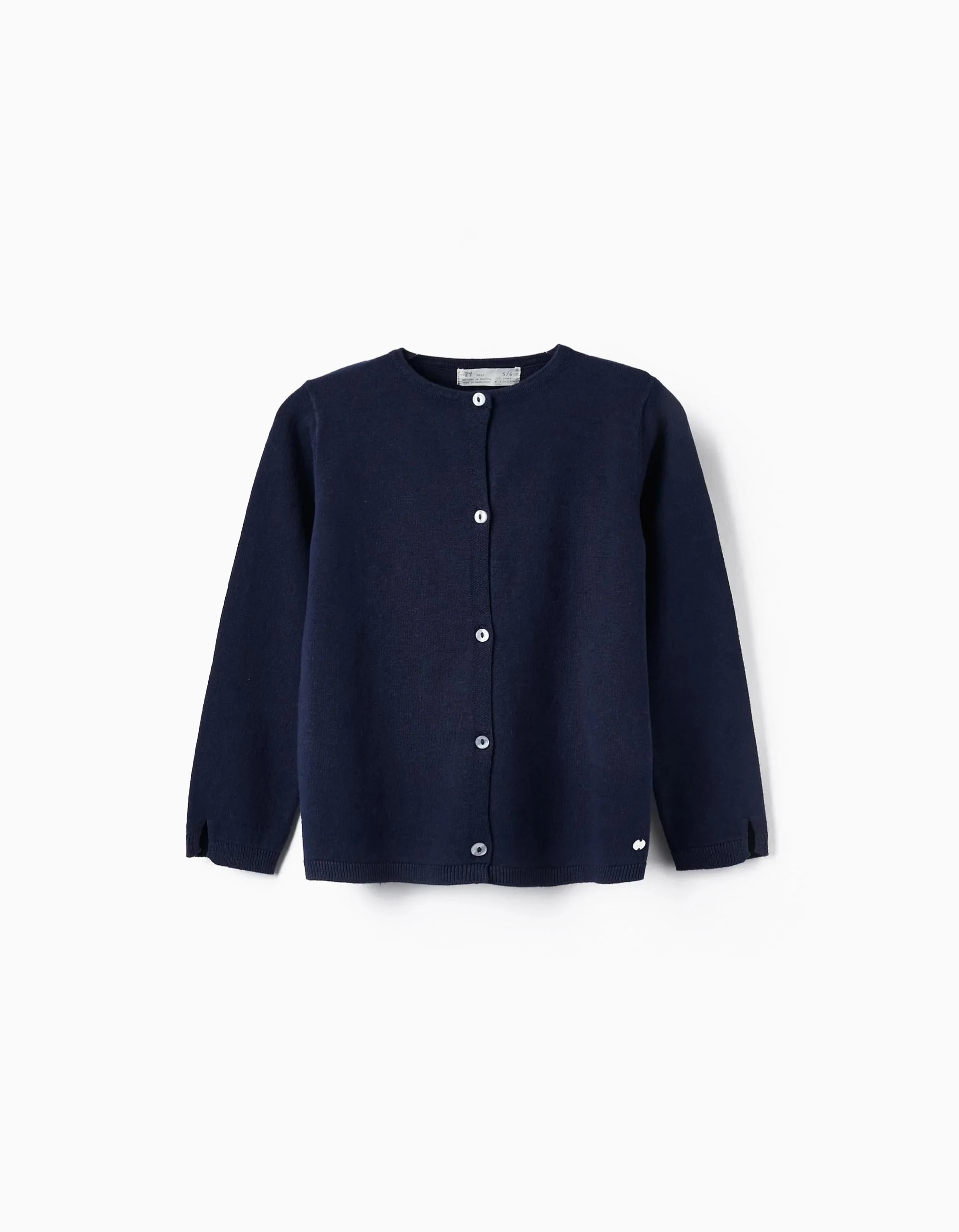 Cardigan in Cotton for Girls, Dark Blue