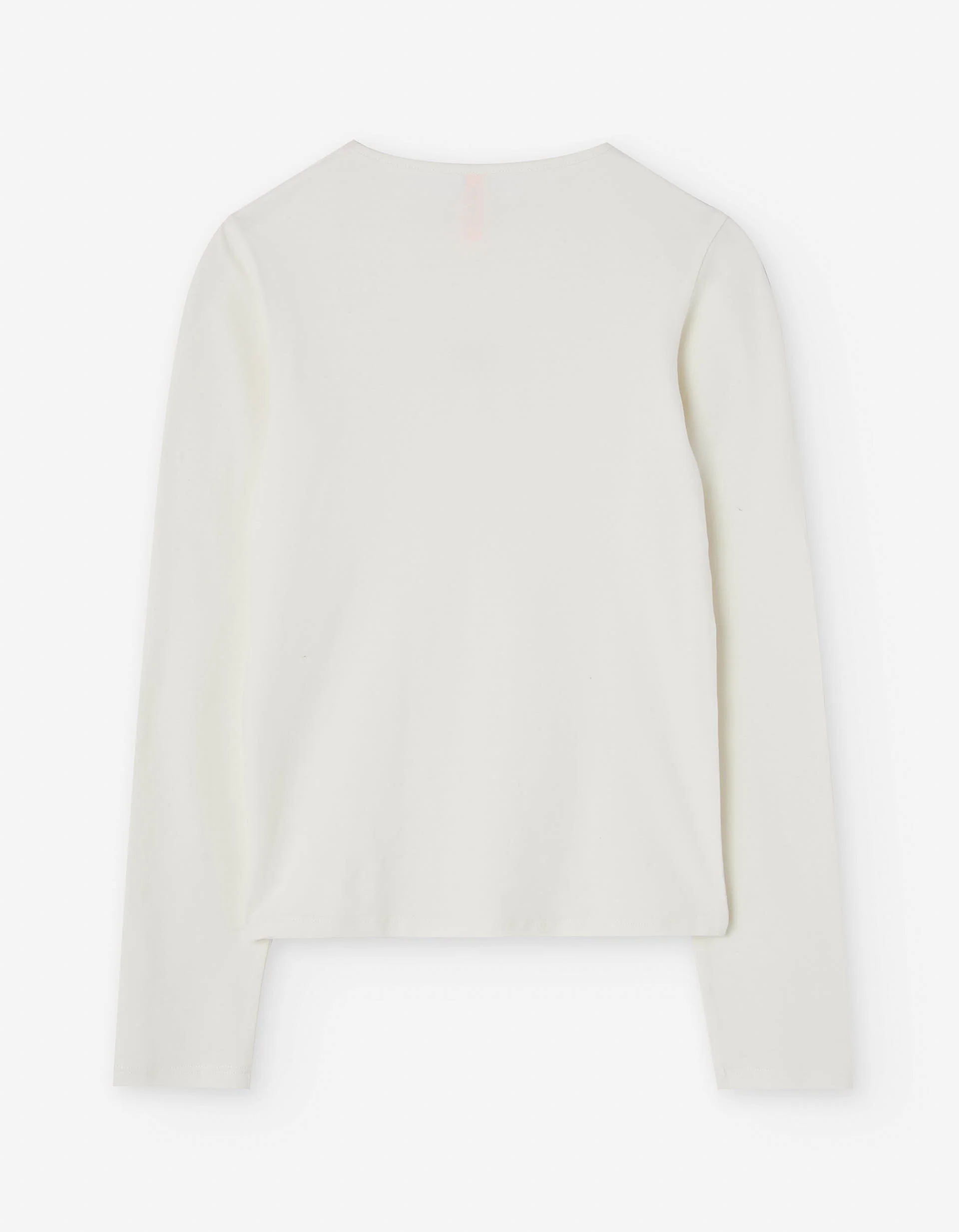 Long sleeve T-shirt with heart-shaped cut-out for girls, white