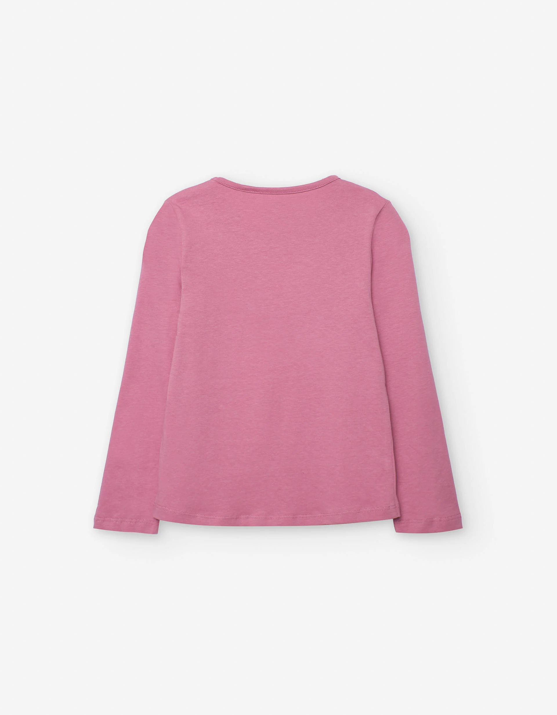 Long sleeve cotton T-shirt with sequin cherries for girls, pink