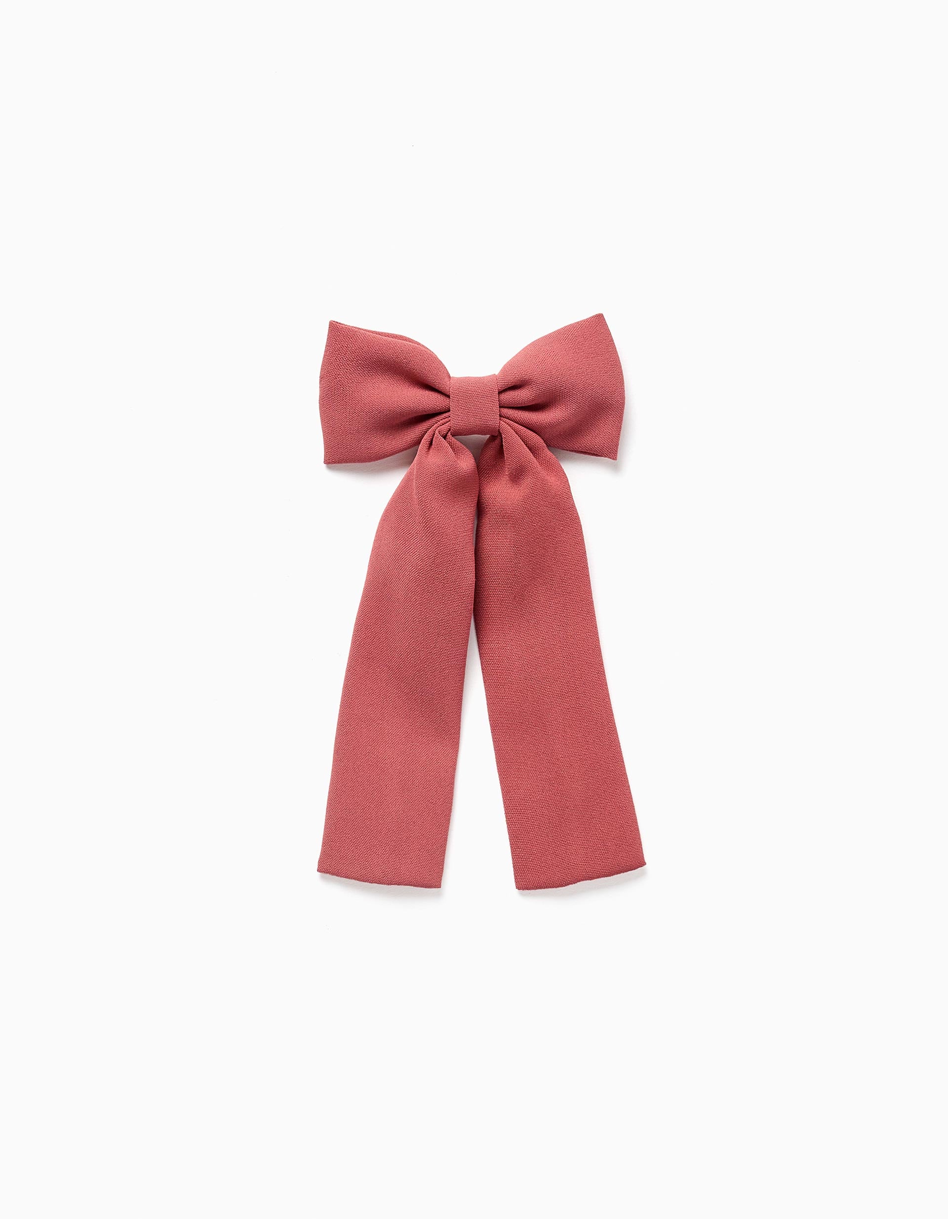 Hair slide with large bow for babies and girls, brick red