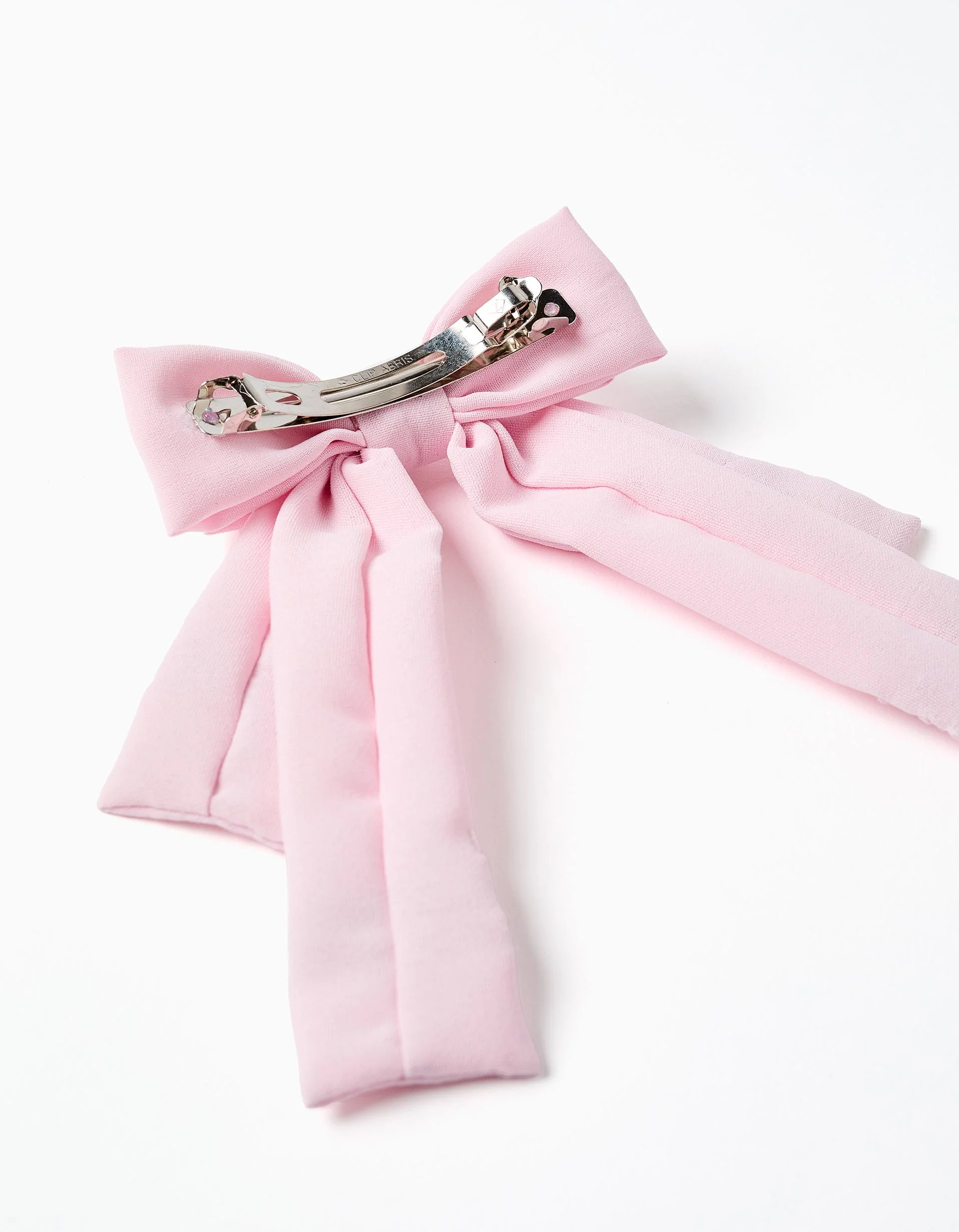 Hair Clip with Bow and Embroidery for Babies and Girls, Pink