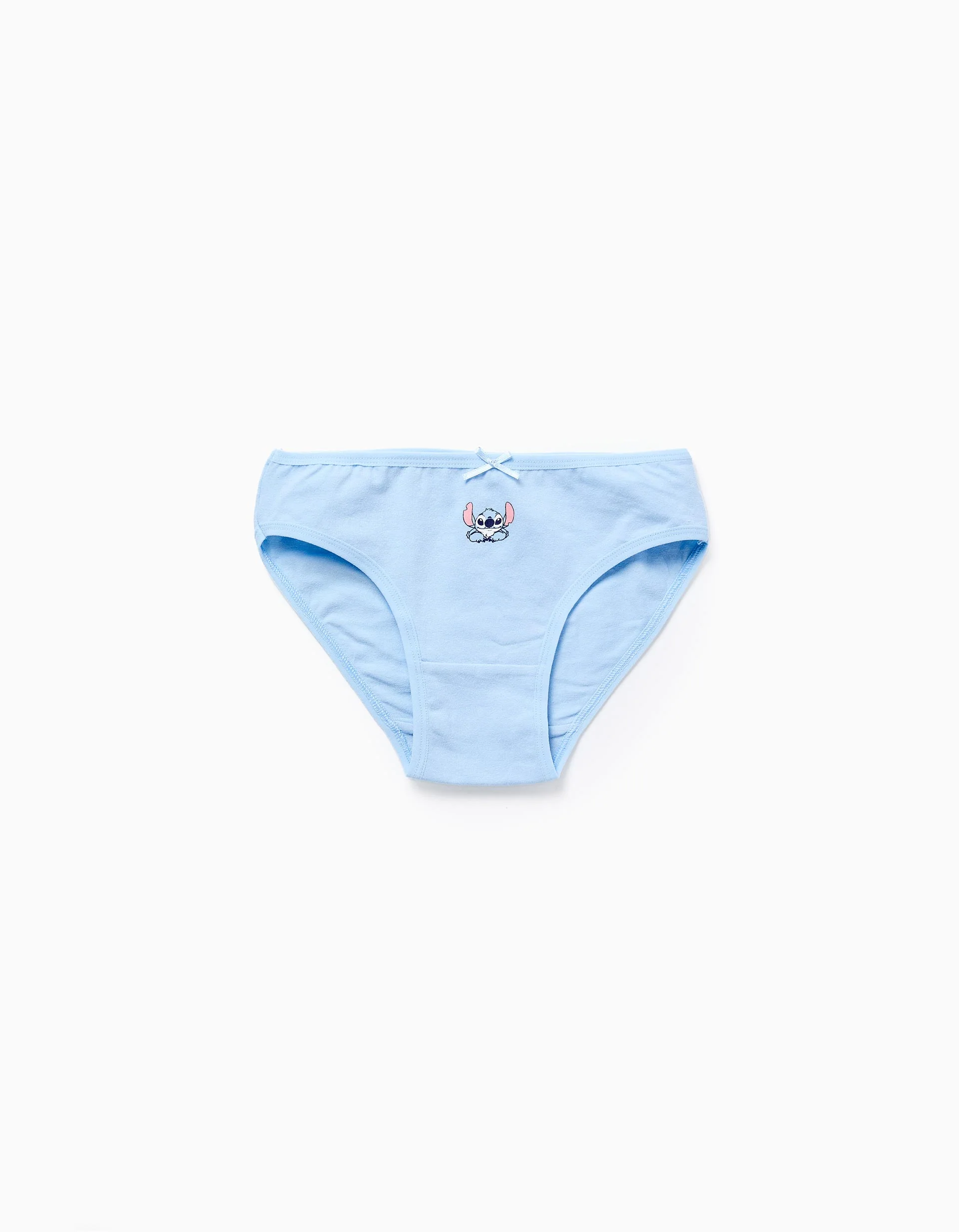 Pack of 5 cotton briefs with Stitch for girls, pink/blue/white