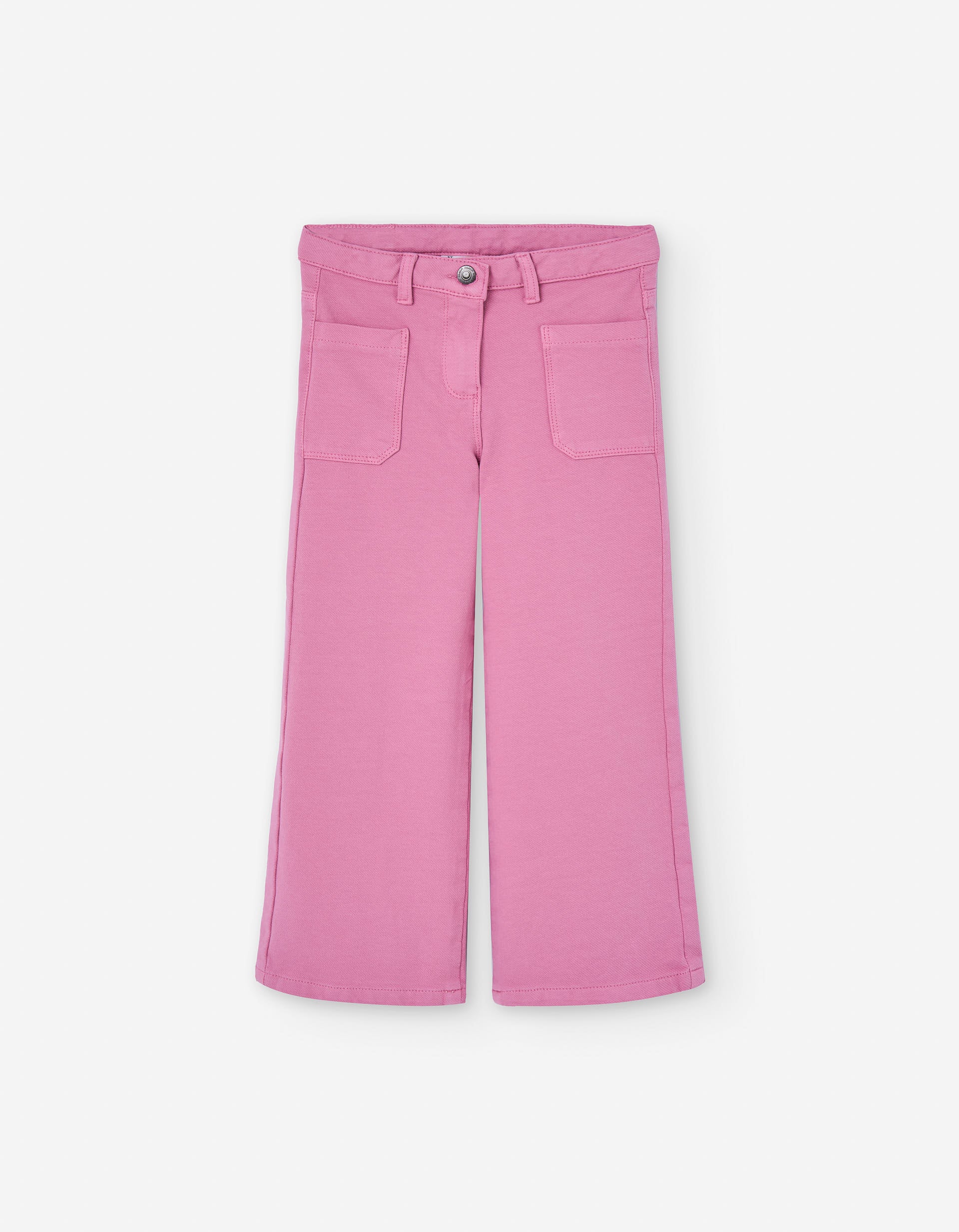 Wide leg denim trousers for girls, pink