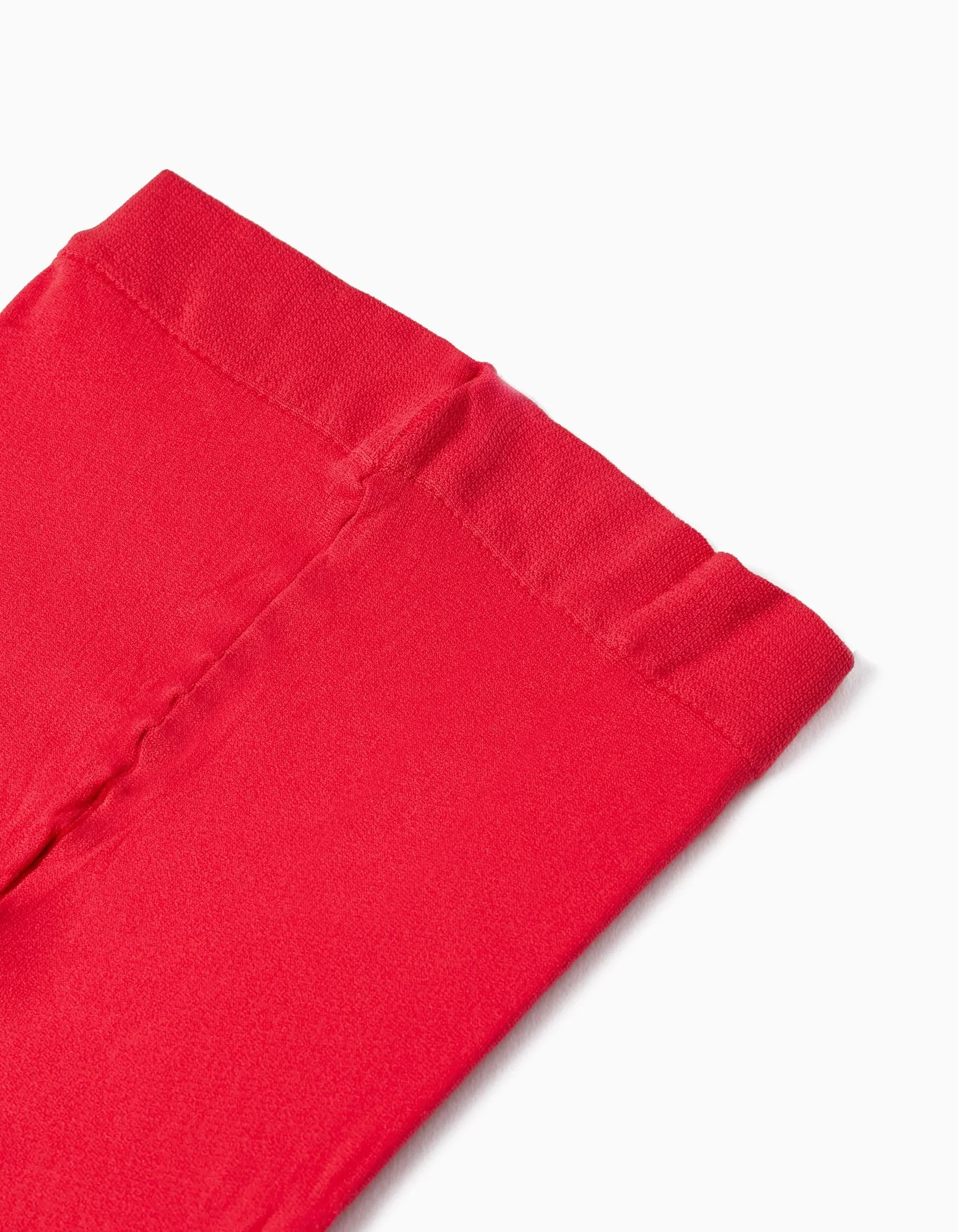 Plain Microfibre Tights for Girls, Red