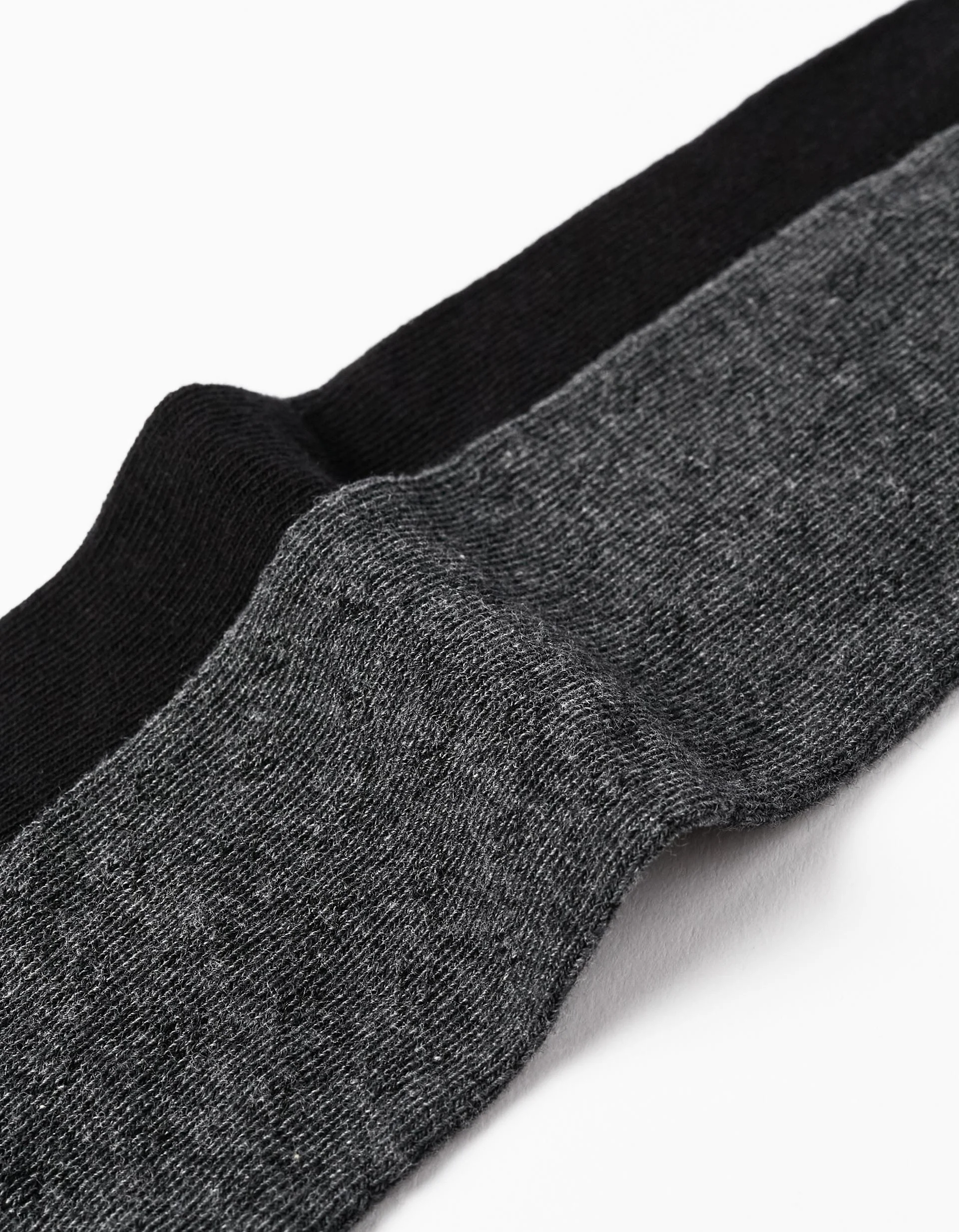 Pack of 2 Tights for Girls, Black/Grey