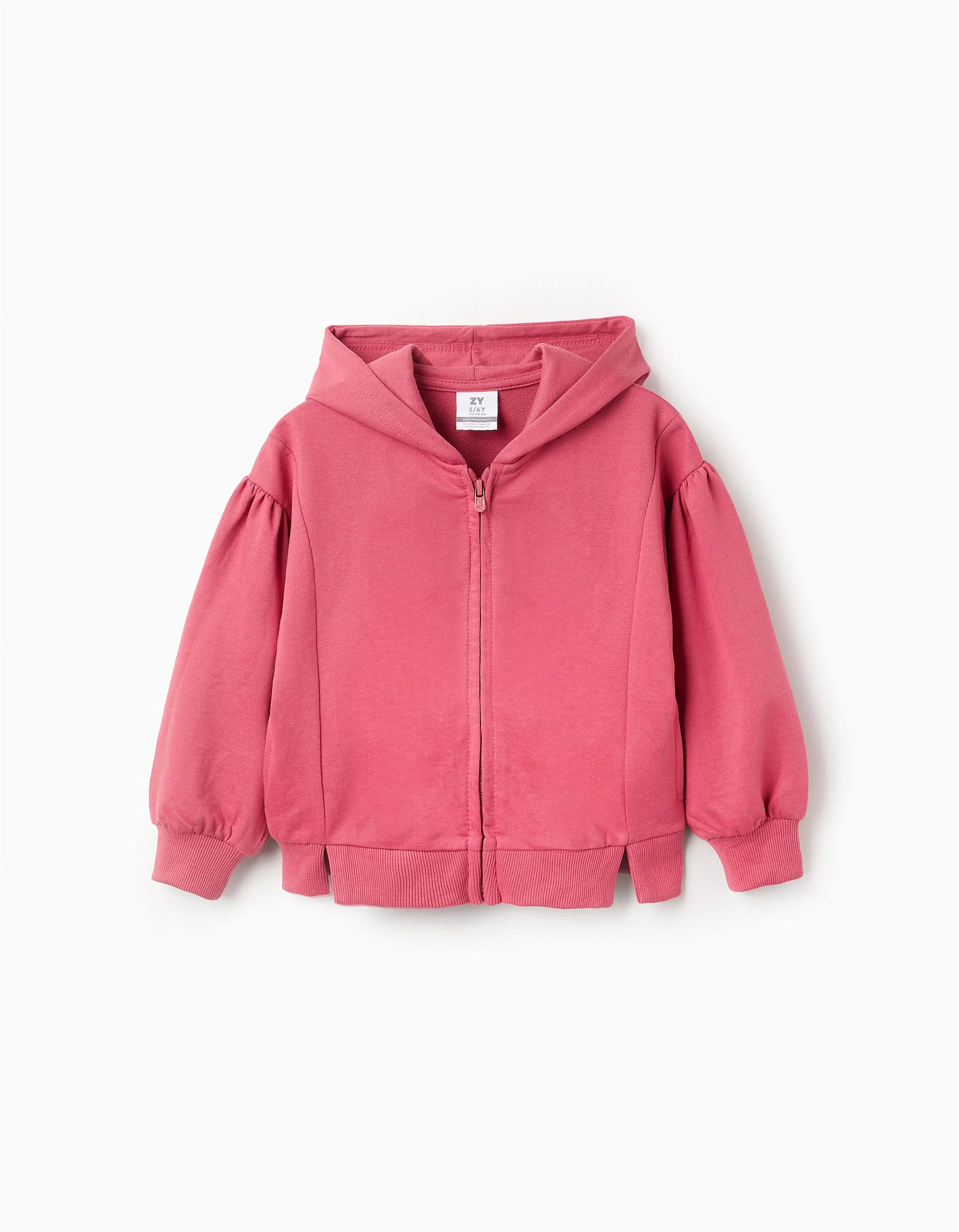 Hooded Jacket with Dropped Shoulders for Girls, Pink