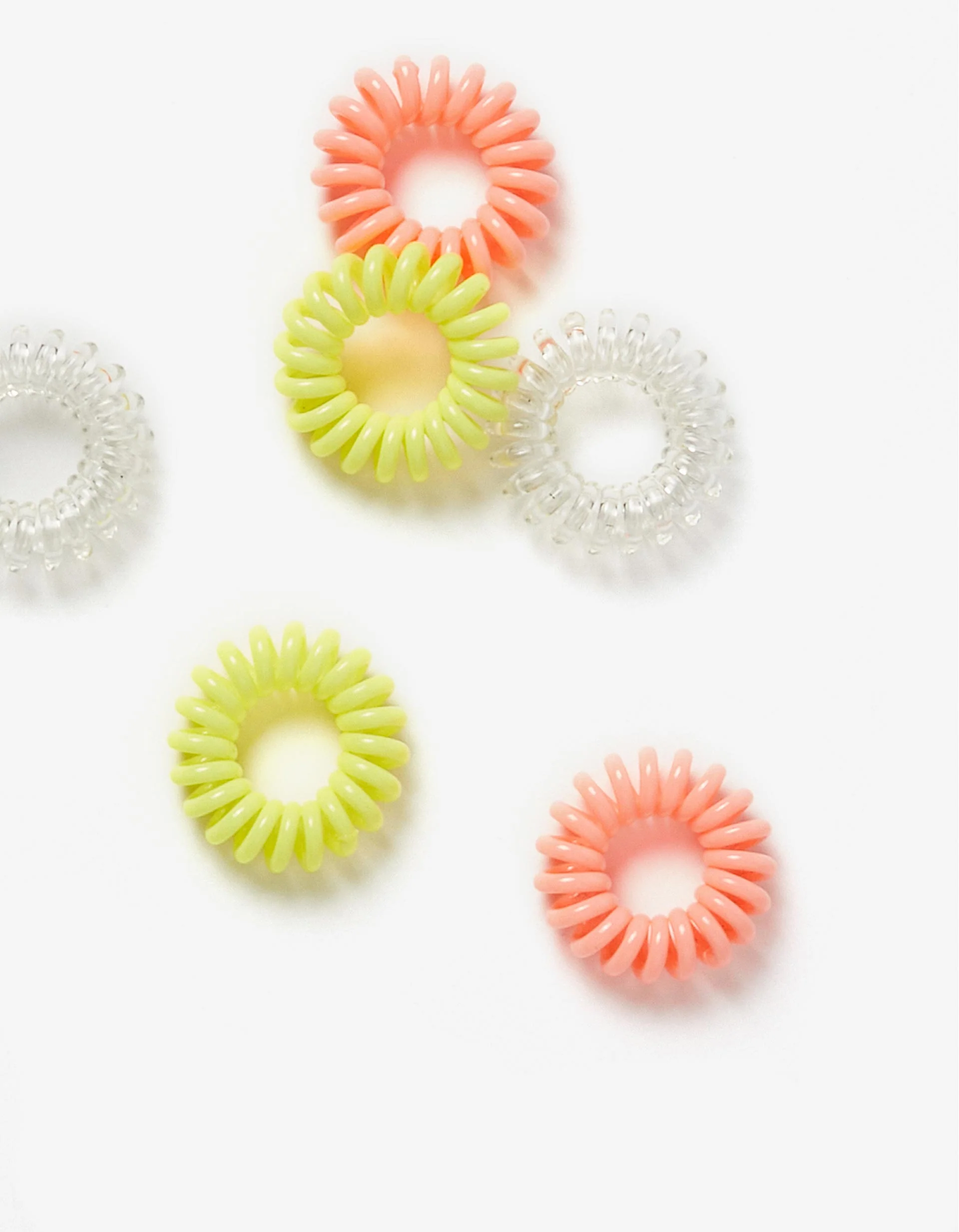 6 Spiral Hair Bobbles for Babies and Girls, Multicoloured