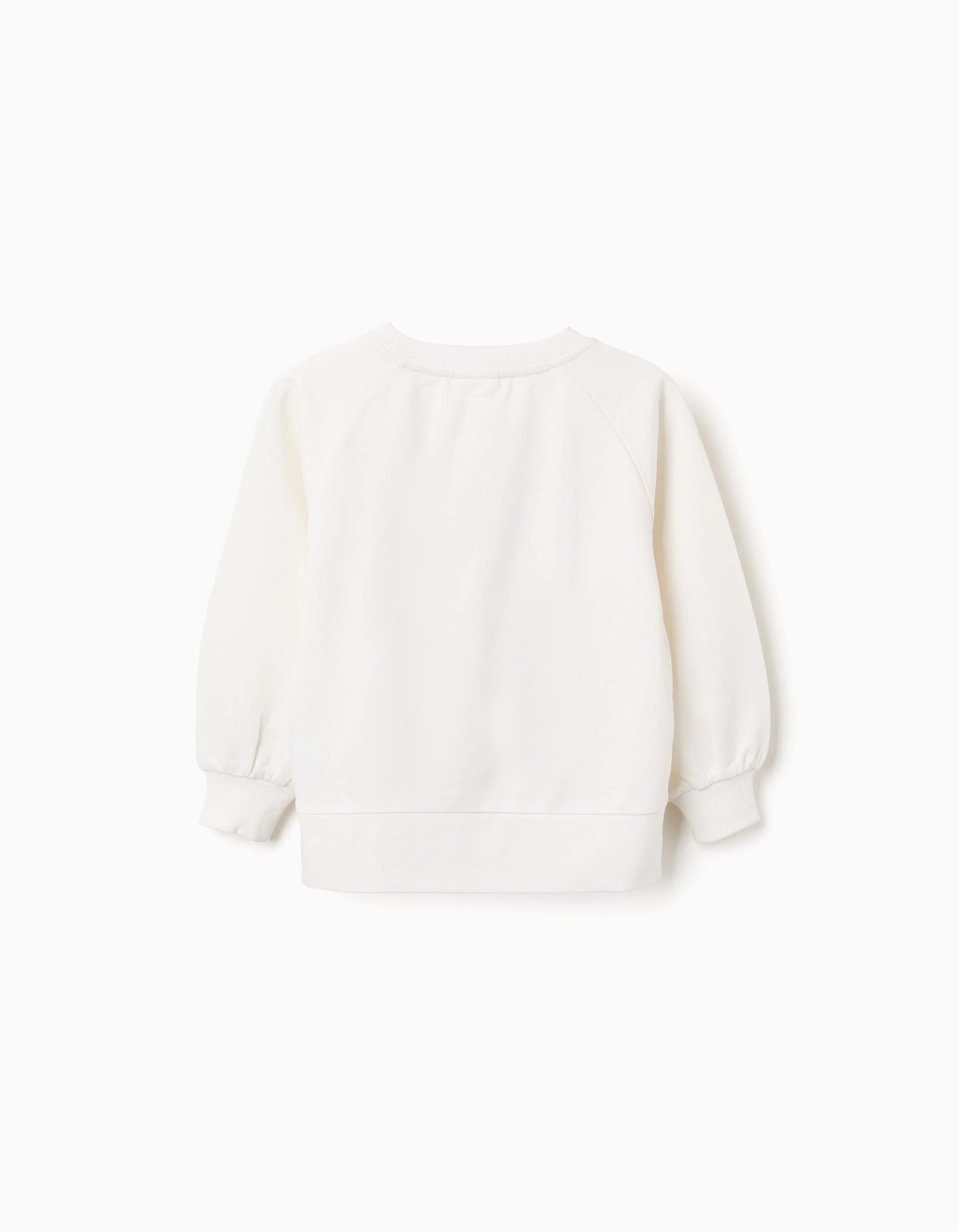 Sweatshirt with Printed Bow for Girls, White