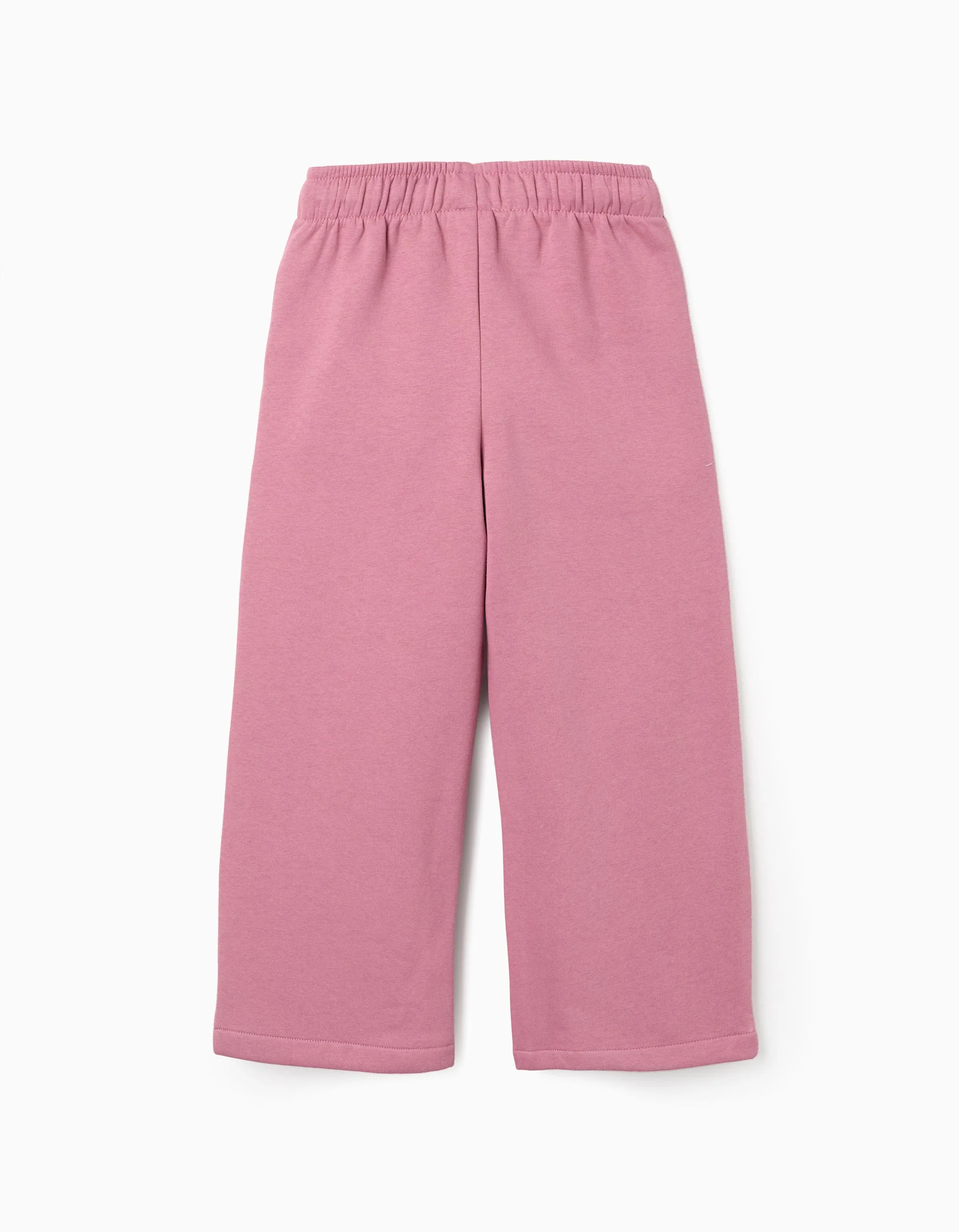 Brushed wide leg trousers with drawstring for girls, pink