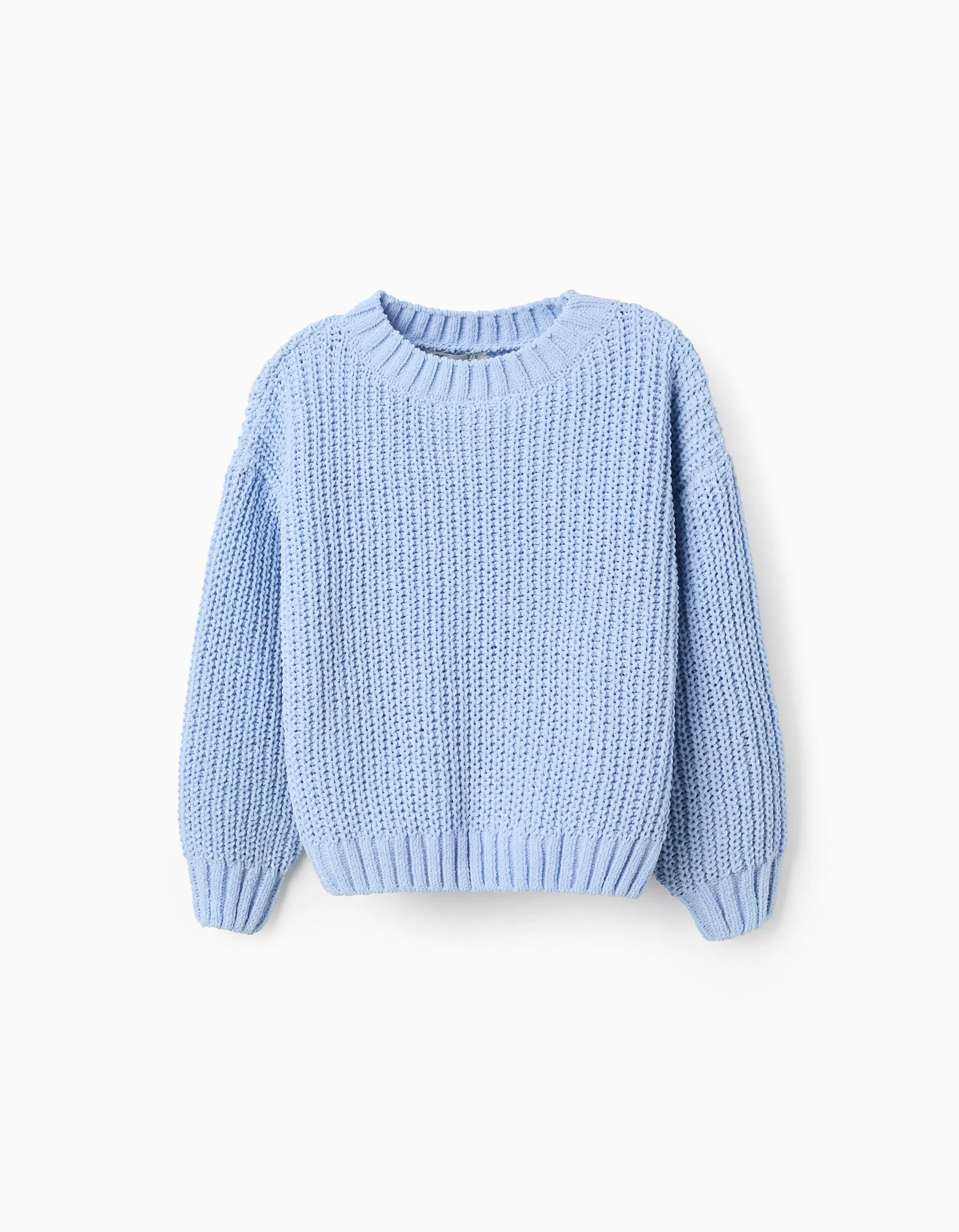 Chenille Knit Jumper for Girls, Blue