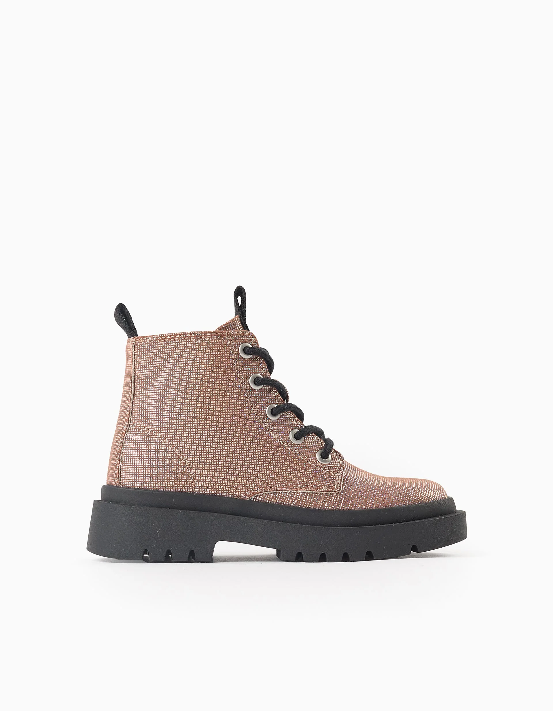 Shiny Boots for Girls, Iridescent/Black