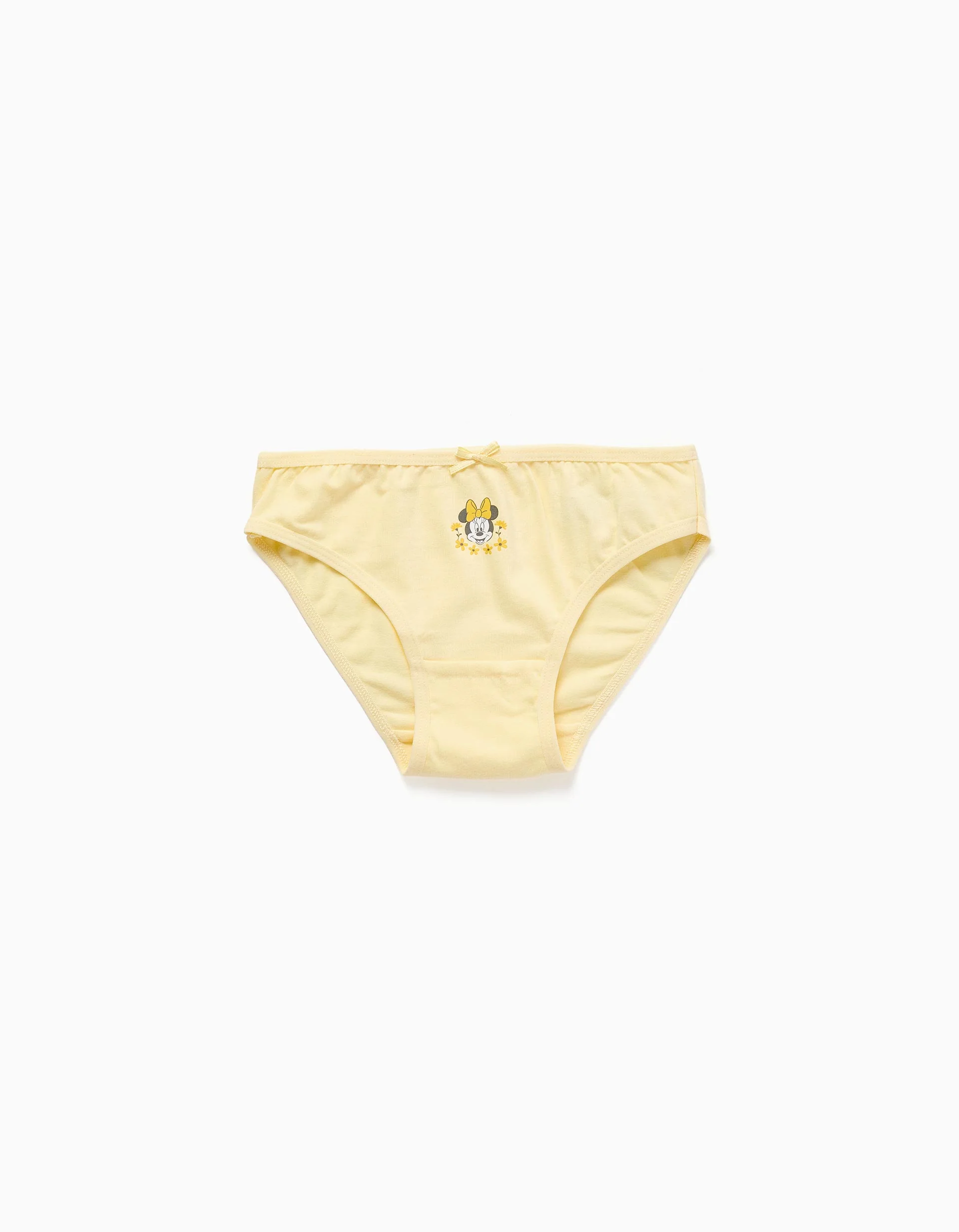 Pack of 5 briefs with Minnie prints for girls, pink/white/yellow